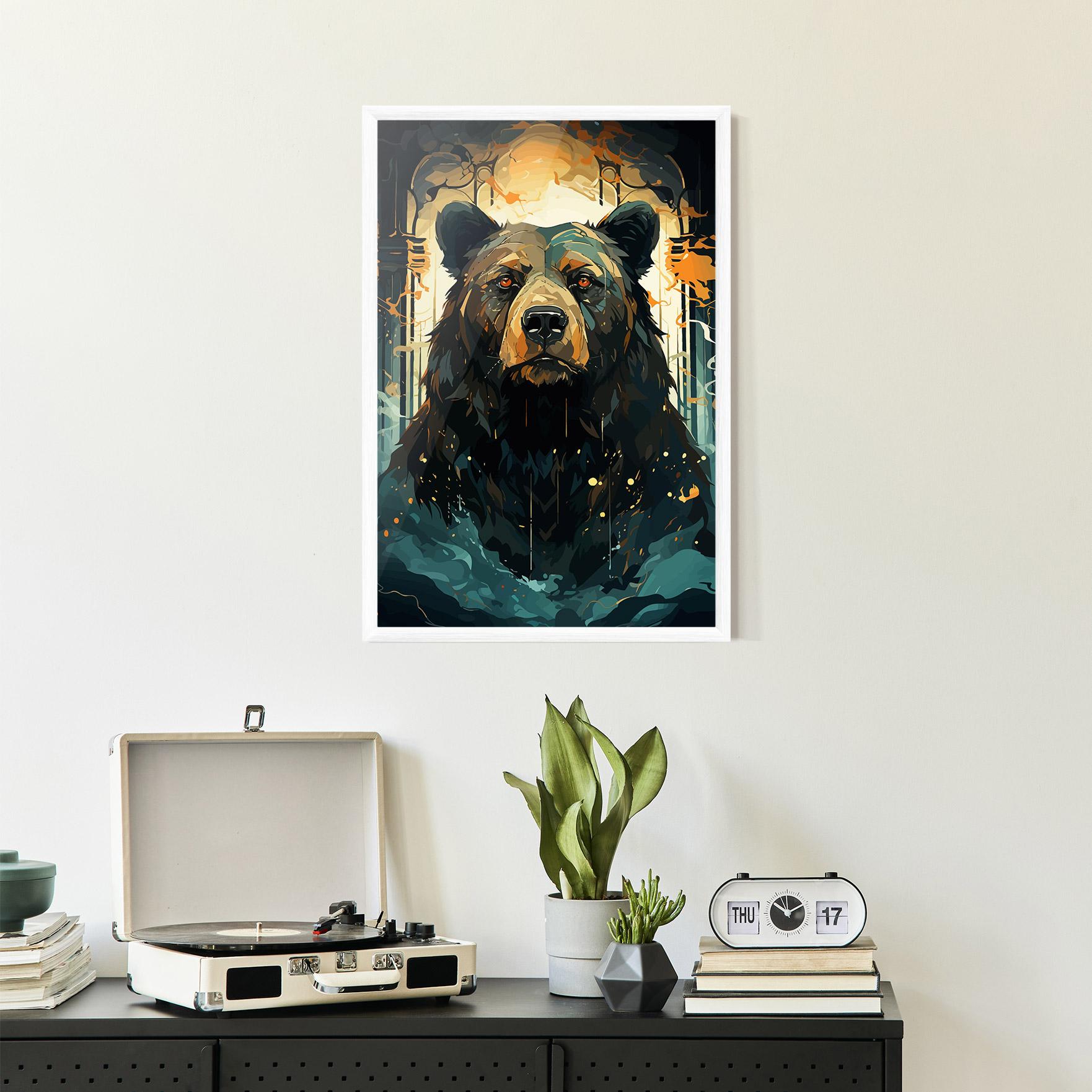 Рамкиран постер Brown Bear Art mockup 2