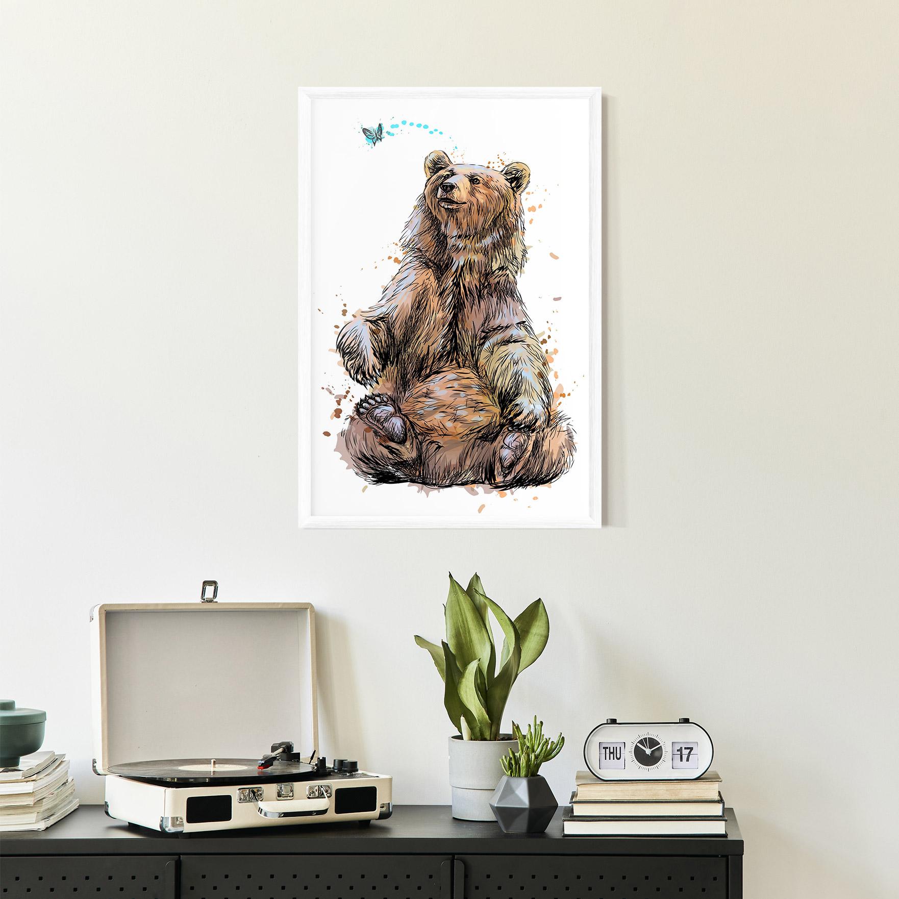 Рамкиран постер Butterfly Bear mockup 2