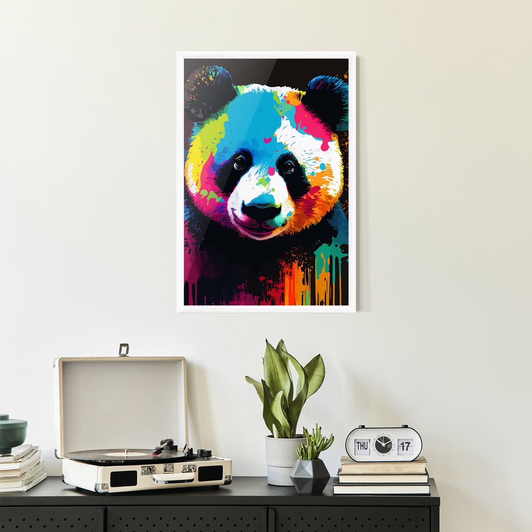 Рамкиран постер Panda Color Art mockup 2