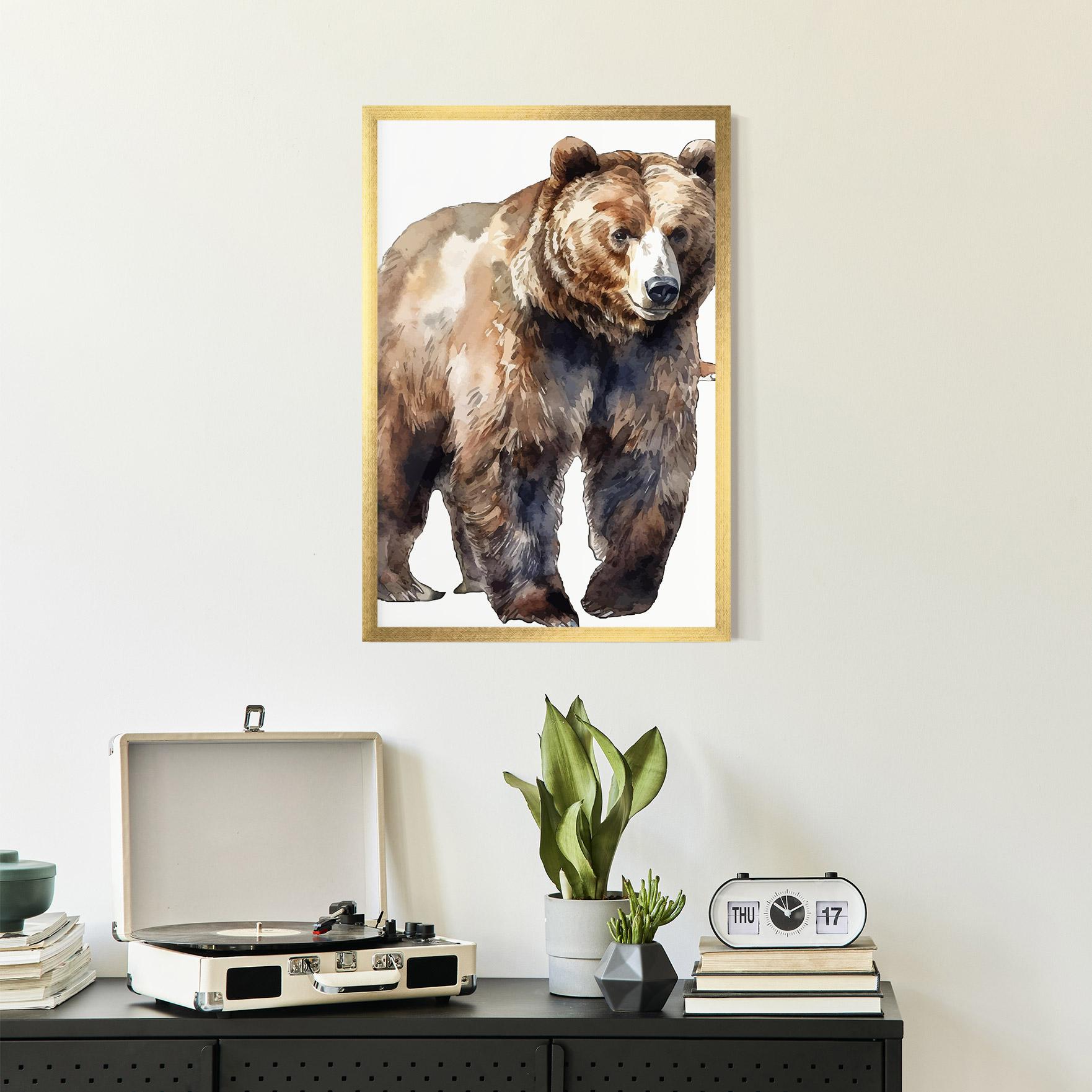 Рамкиран постер Watercolor Bear Art mockup 2