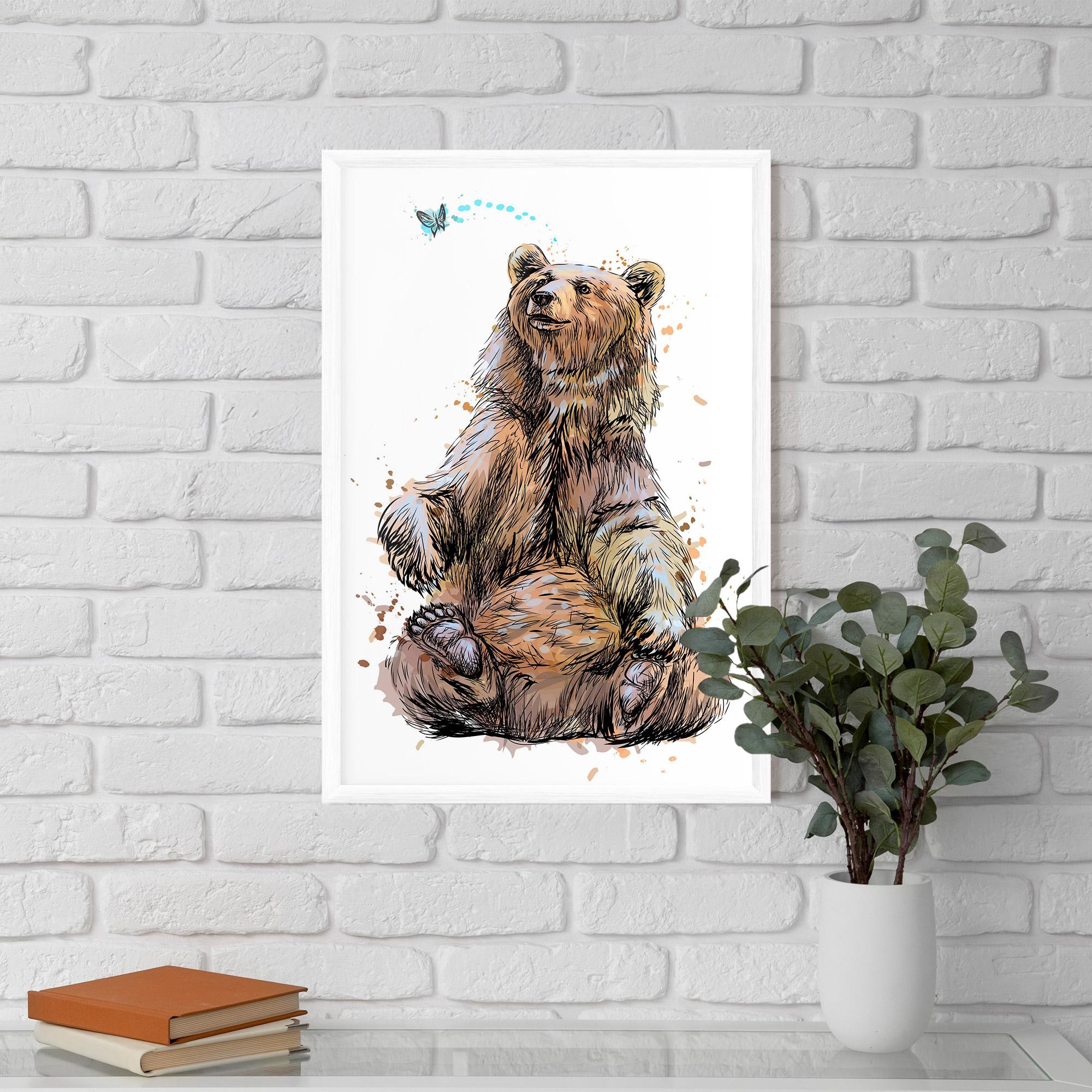 Рамкиран постер Butterfly Bear mockup 5