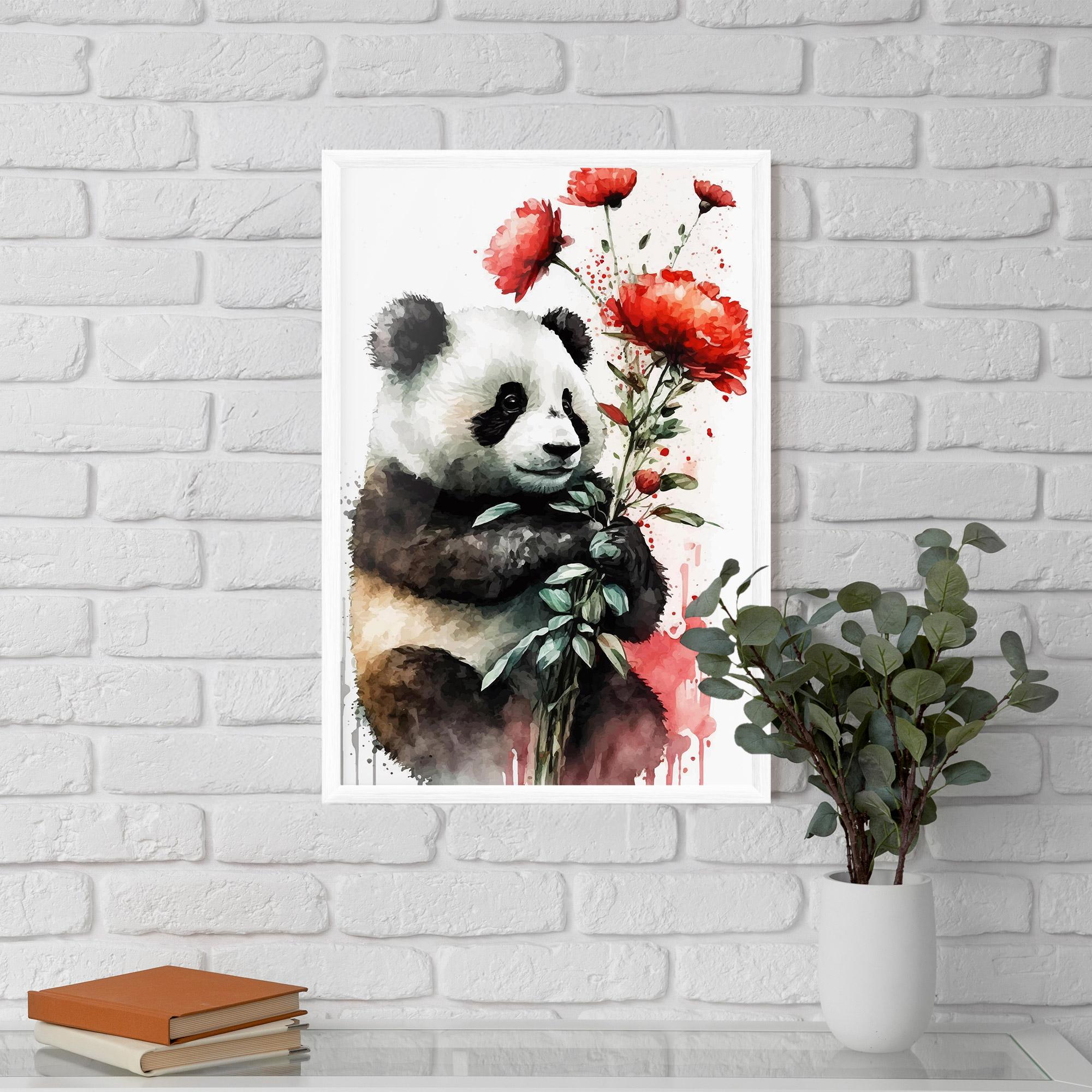 Рамкиран постер Red Flower Panda mockup 5