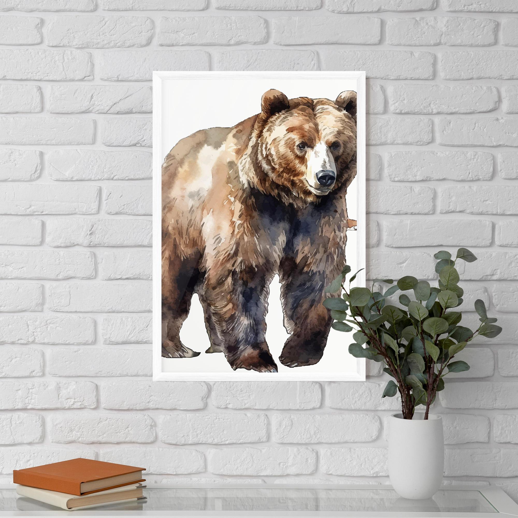Рамкиран постер Watercolor Bear Art mockup 5
