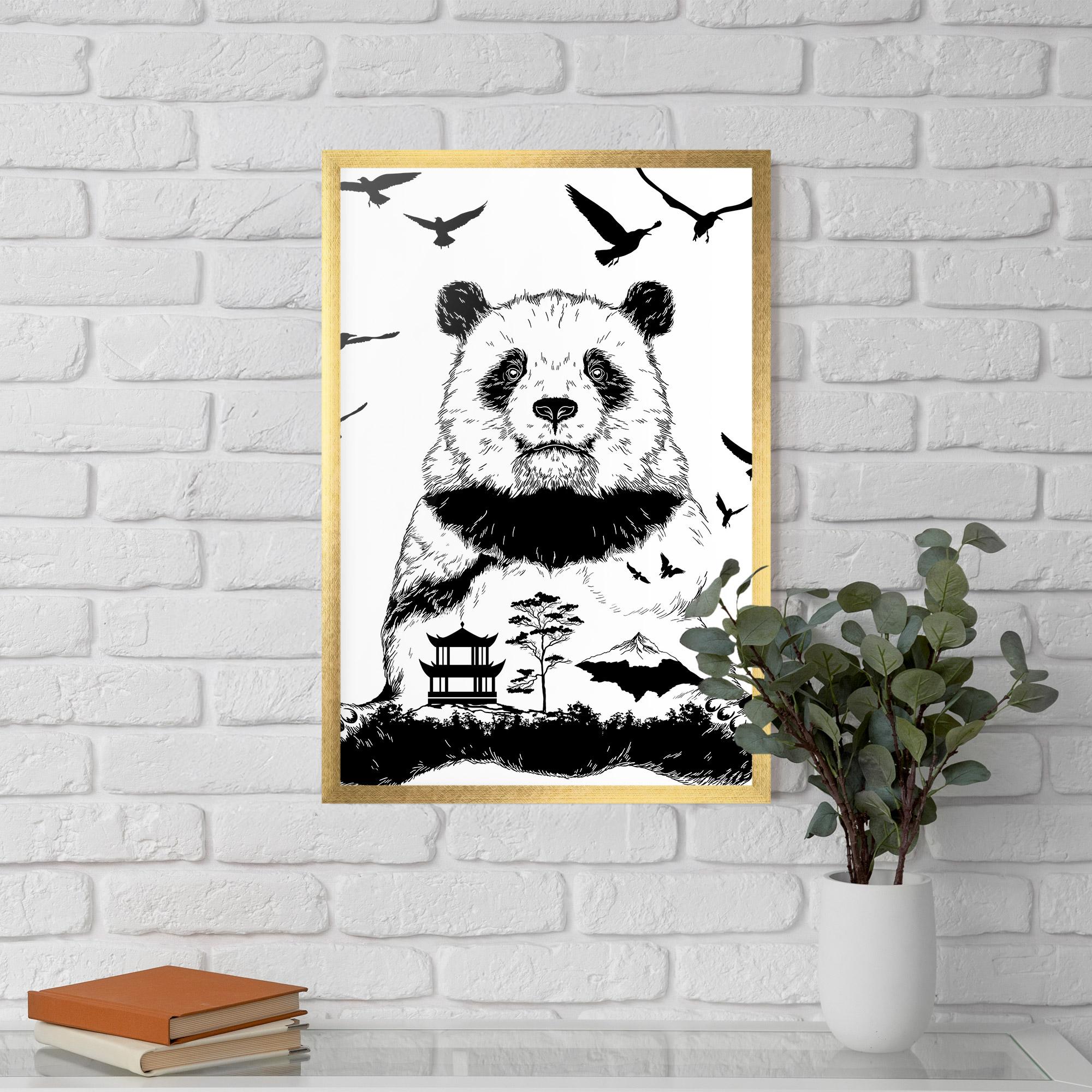 Рамкиран постер Panda Bear mockup 5