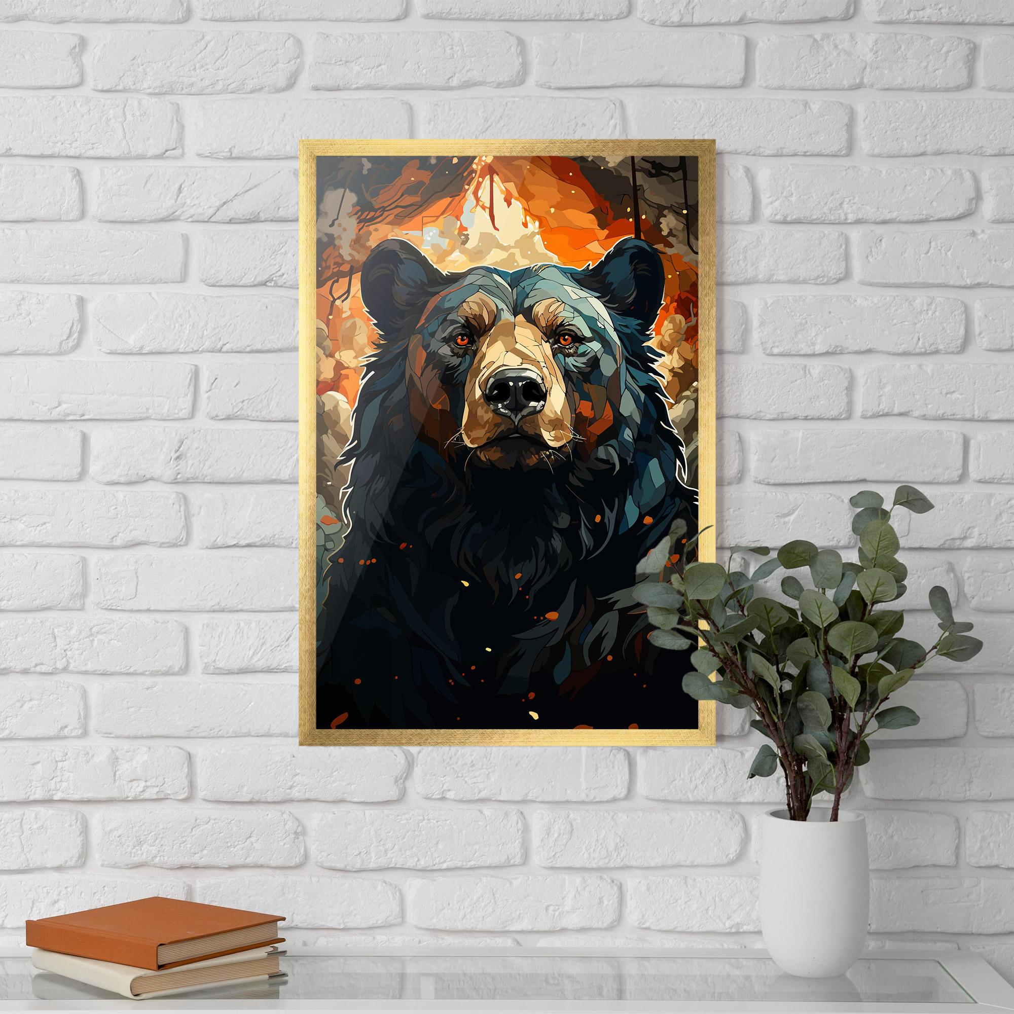 Рамкиран постер Pretty Bear Art mockup 5
