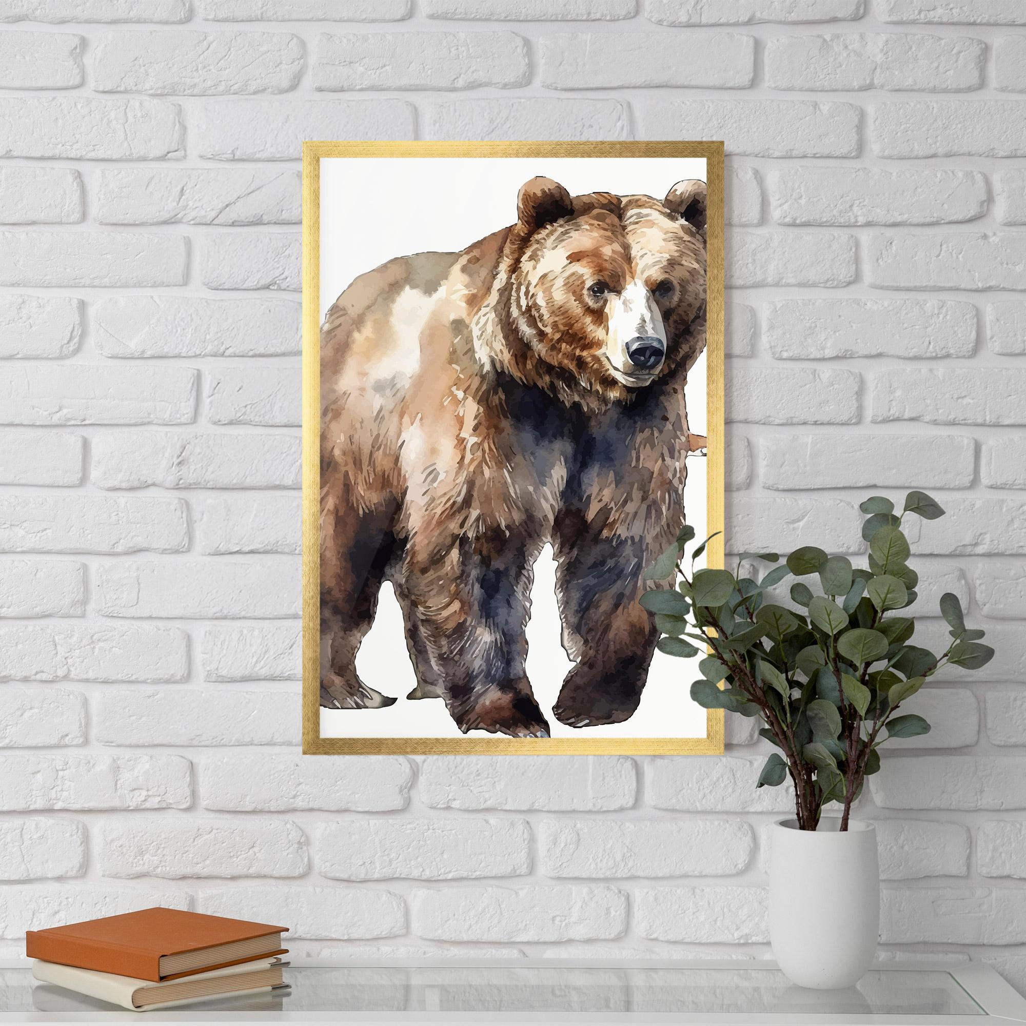 Рамкиран постер Watercolor Bear Art mockup 5