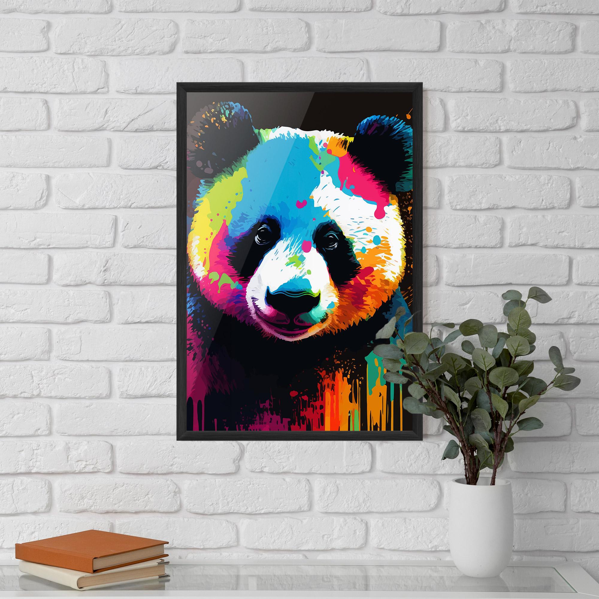 Рамкиран постер Panda Color Art mockup 5