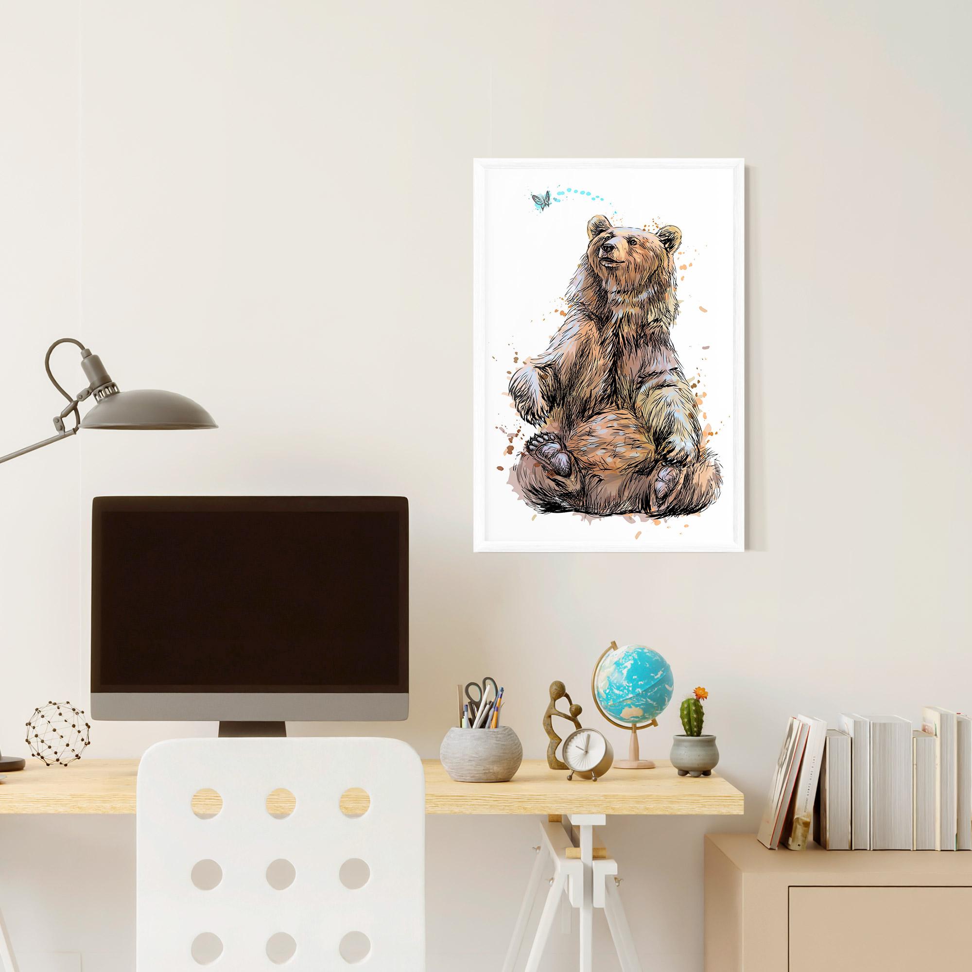 Рамкиран постер Butterfly Bear mockup 6