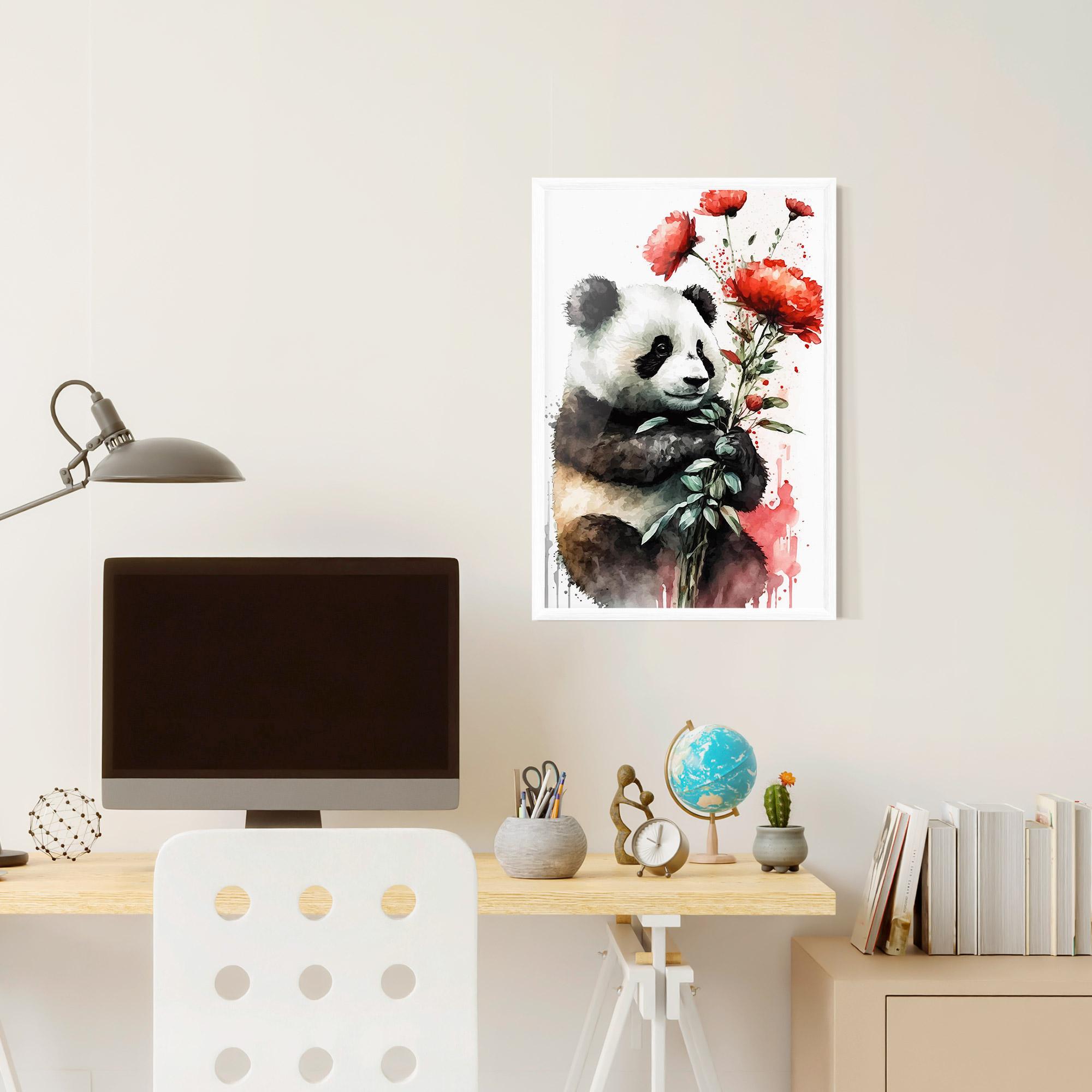 Рамкиран постер Red Flower Panda mockup 6