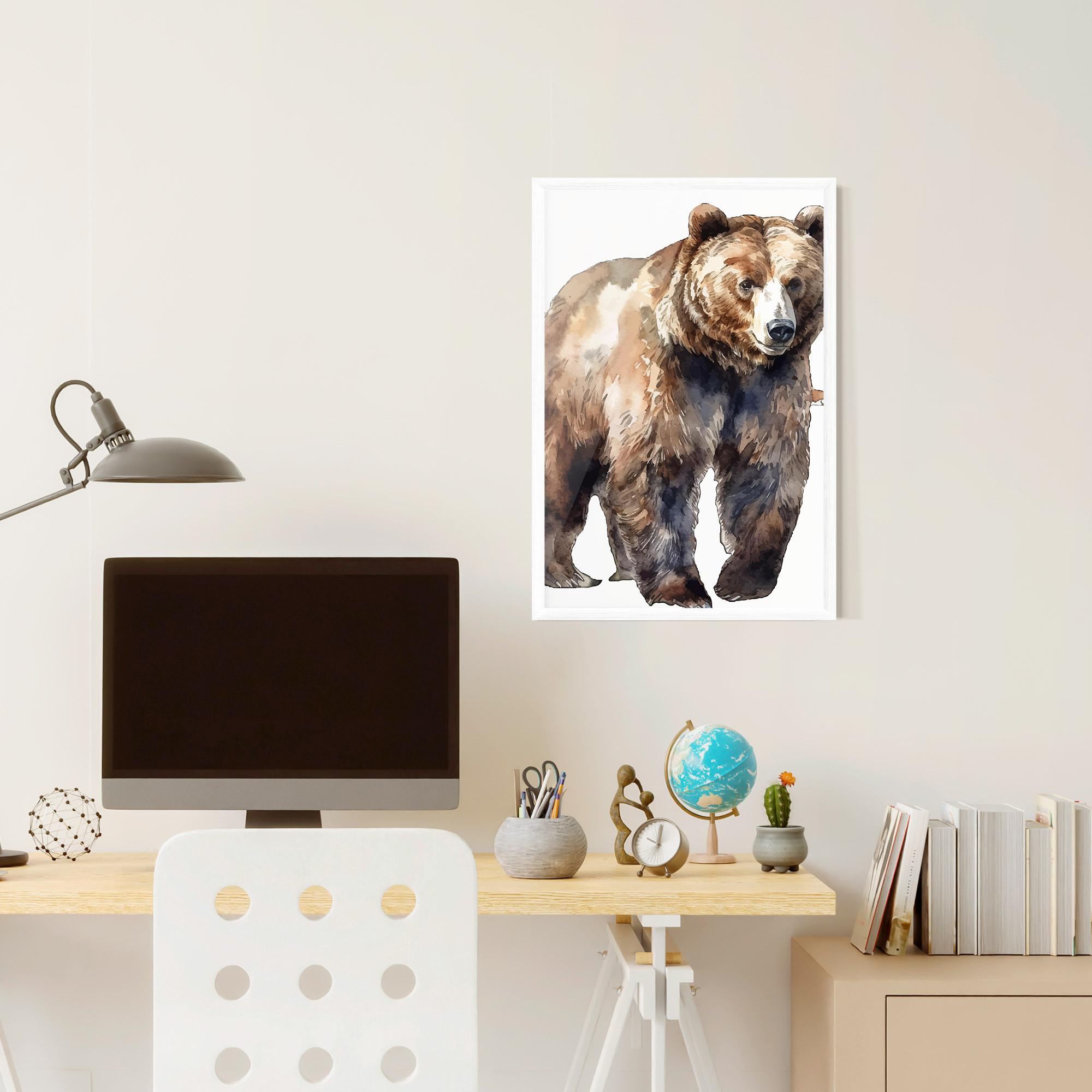 Рамкиран постер Watercolor Bear Art mockup 6