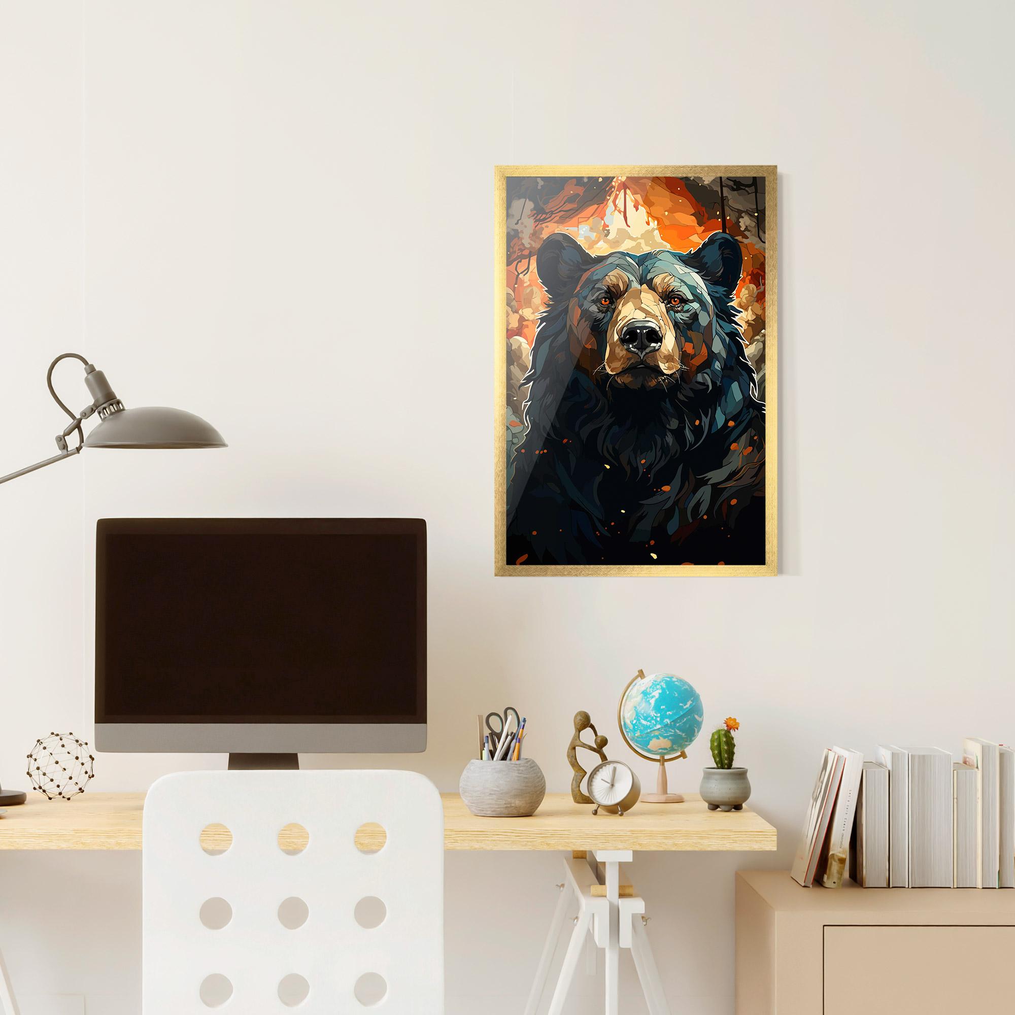 Рамкиран постер Pretty Bear Art mockup 6