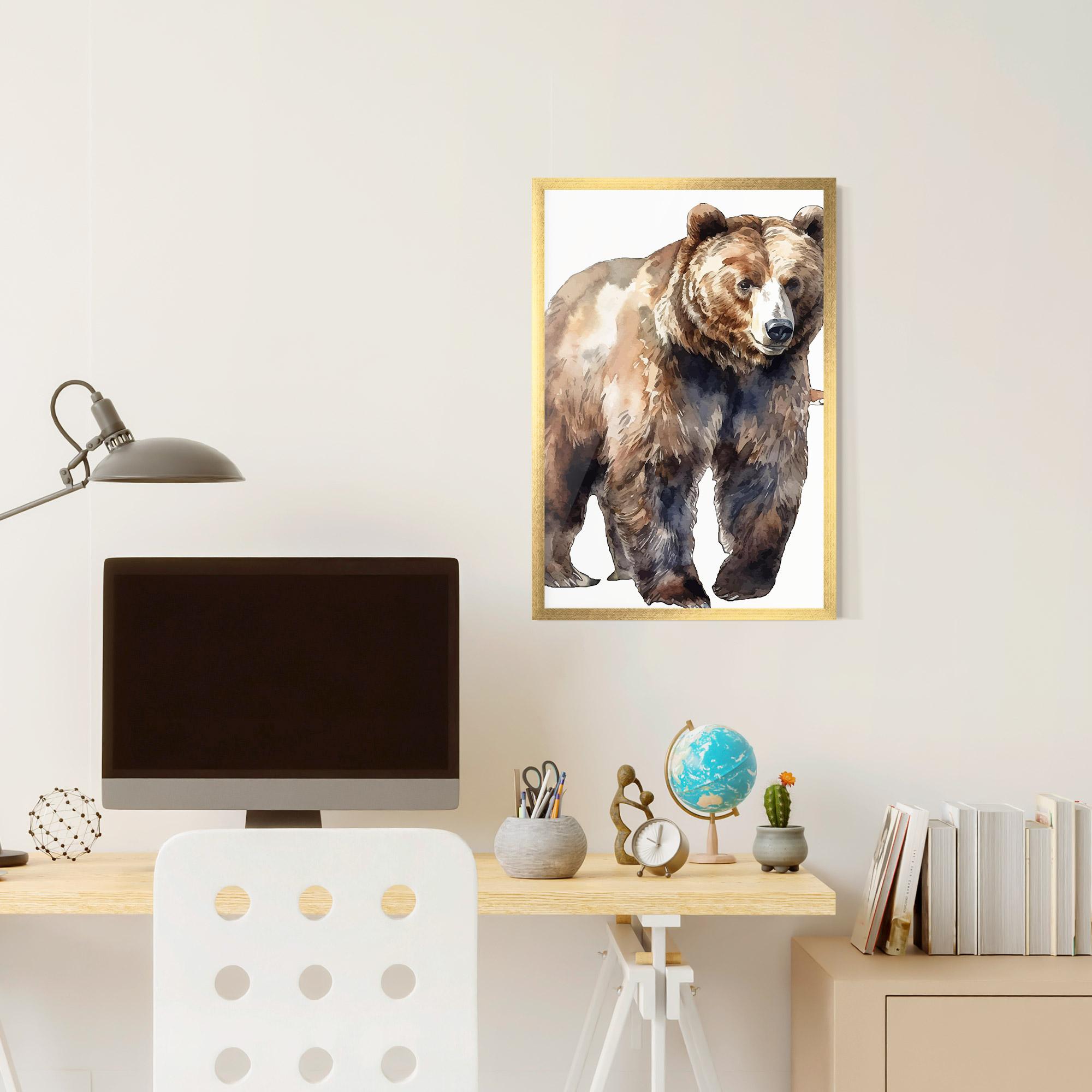 Рамкиран постер Watercolor Bear Art mockup 6