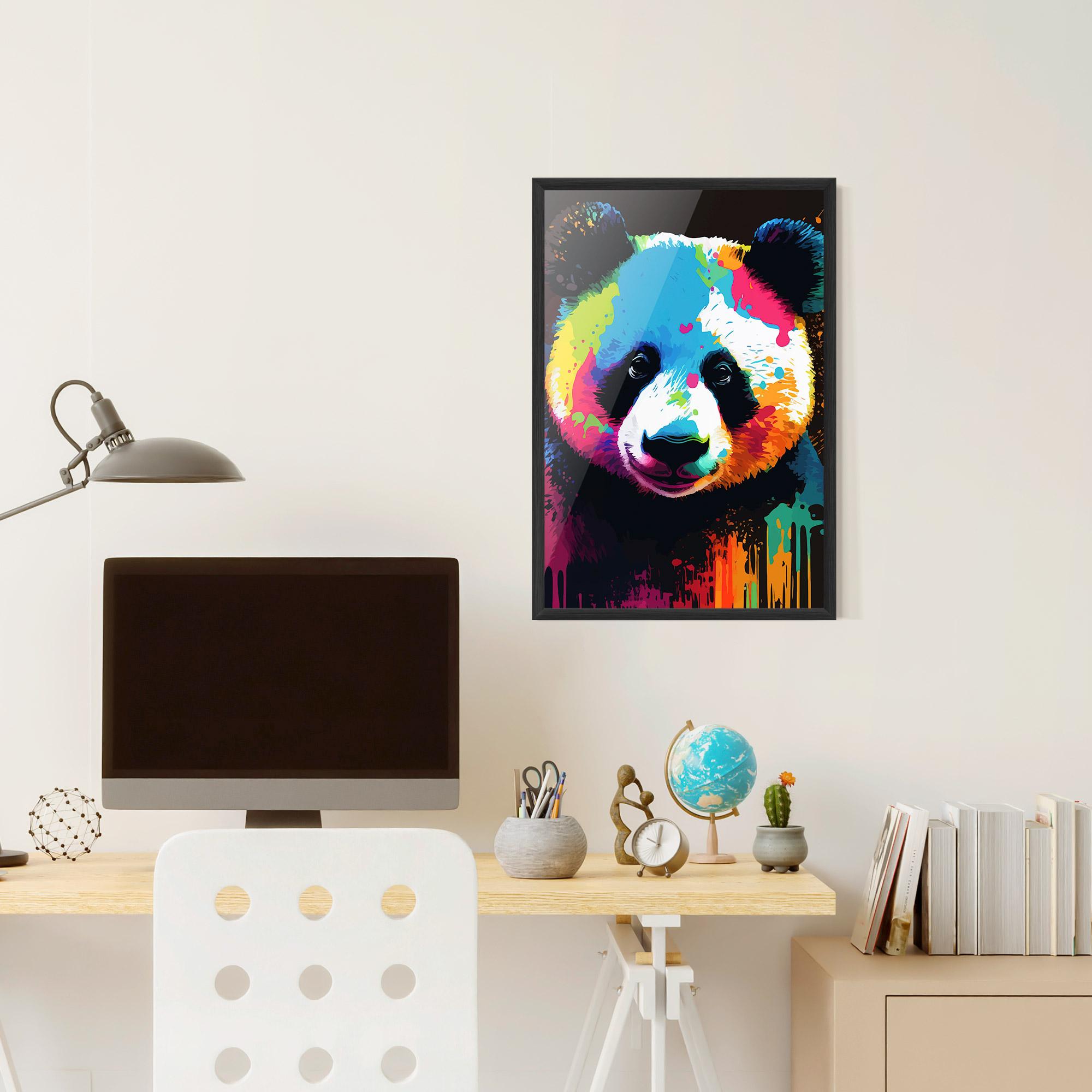 Рамкиран постер Panda Color Art mockup 6
