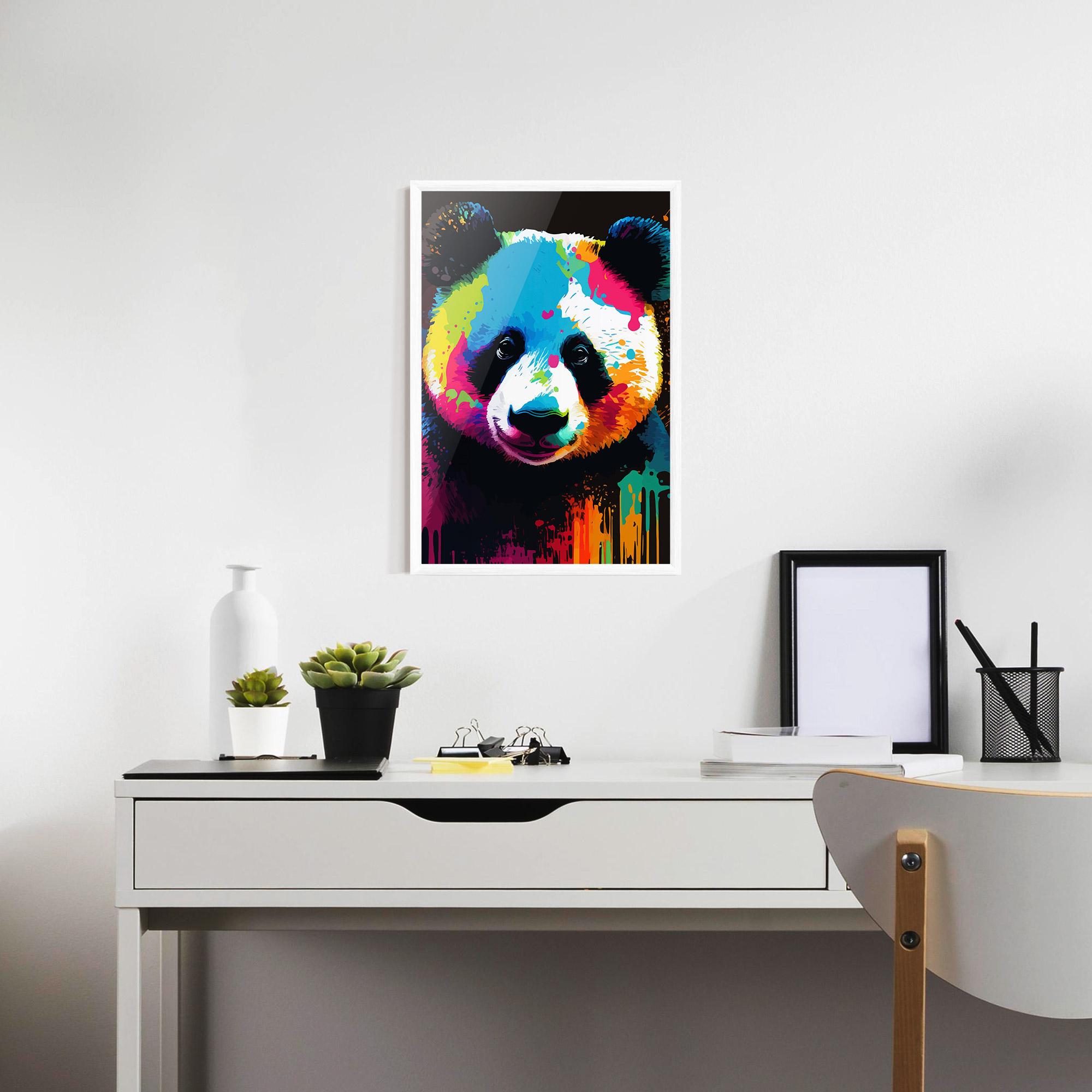 Рамкиран постер Panda Color Art mockup 7