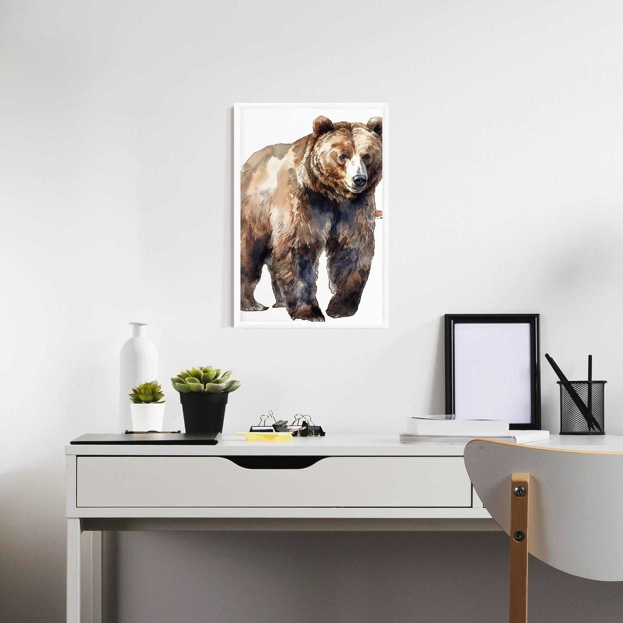 Рамкиран постер Watercolor Bear Art mockup 7