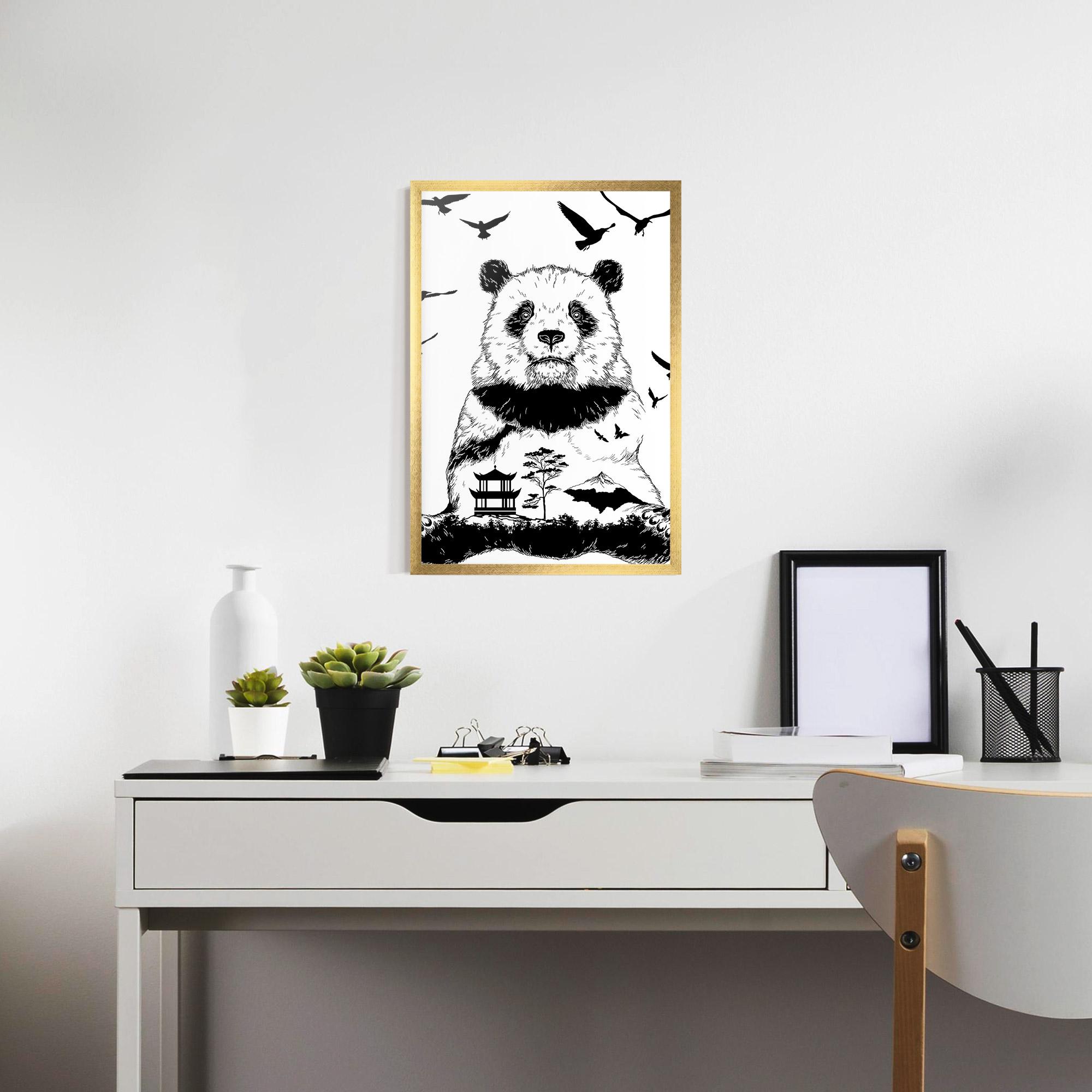 Рамкиран постер Panda Bear mockup 7