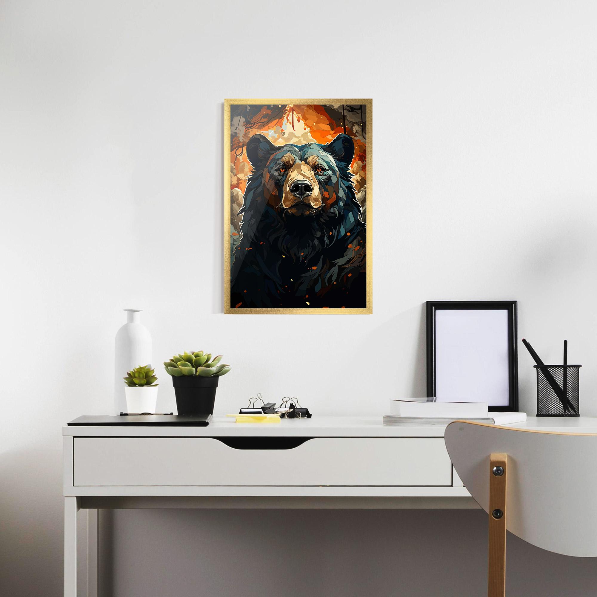 Рамкиран постер Pretty Bear Art mockup 7