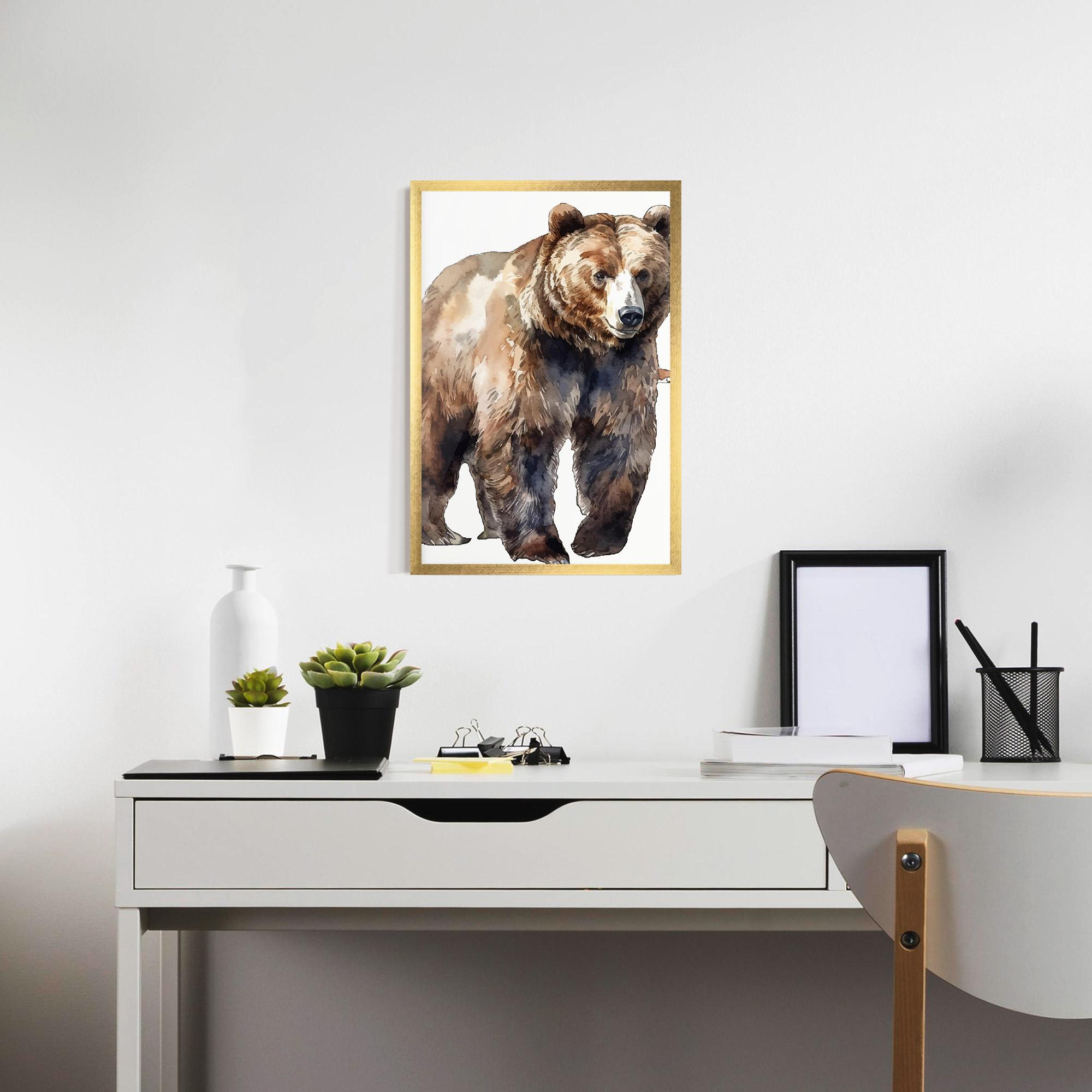 Рамкиран постер Watercolor Bear Art mockup 7