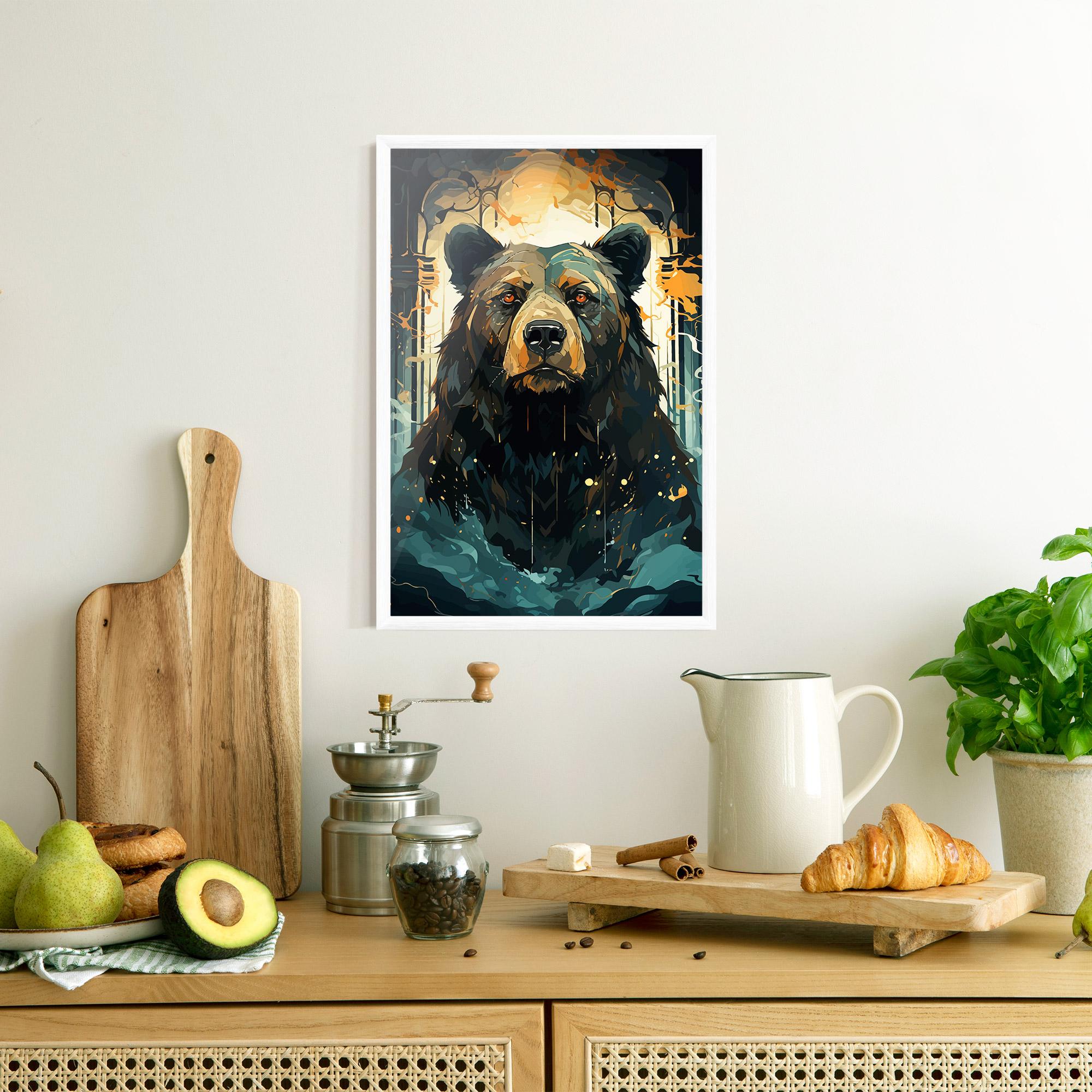 Рамкиран постер Brown Bear Art mockup 8