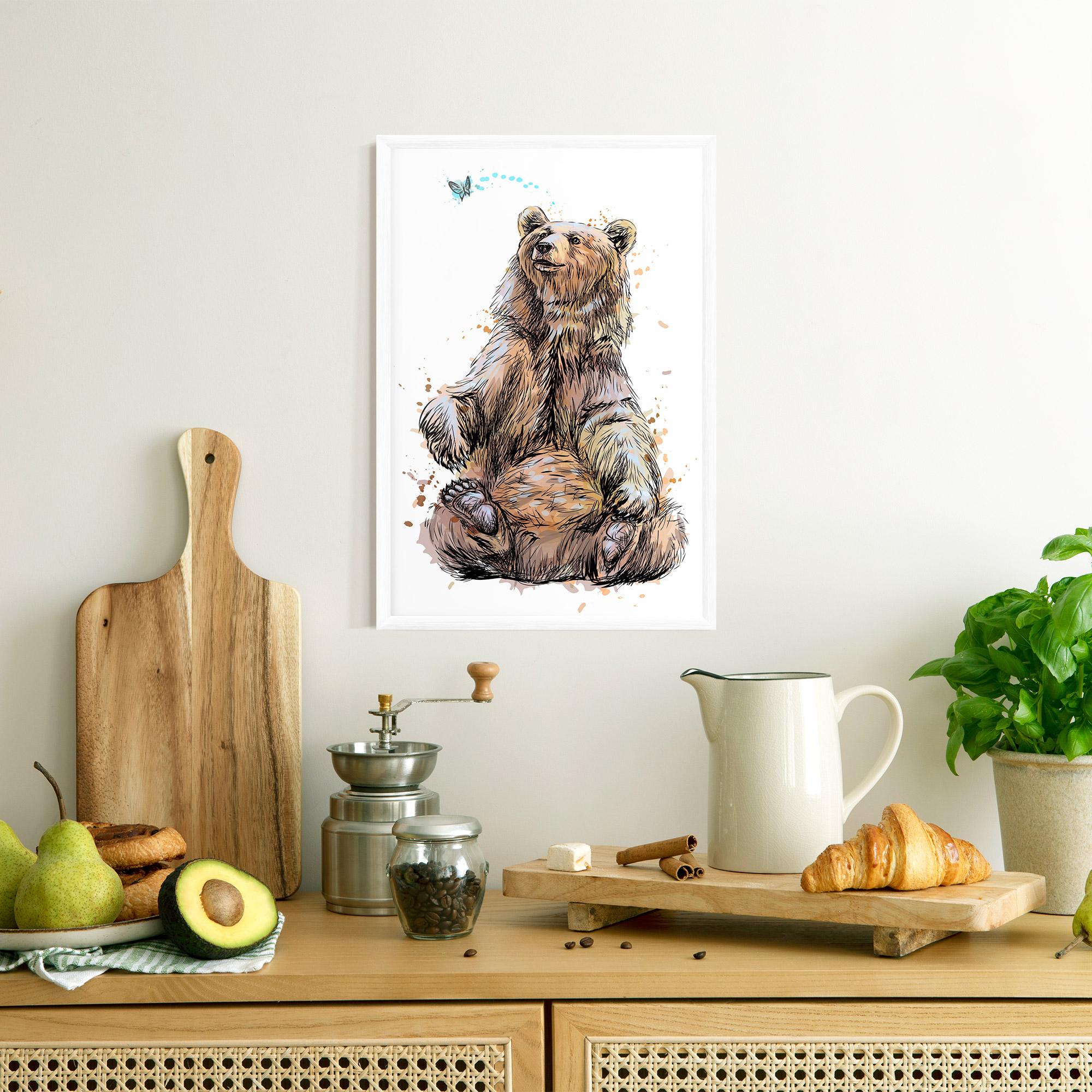 Рамкиран постер Butterfly Bear mockup 8