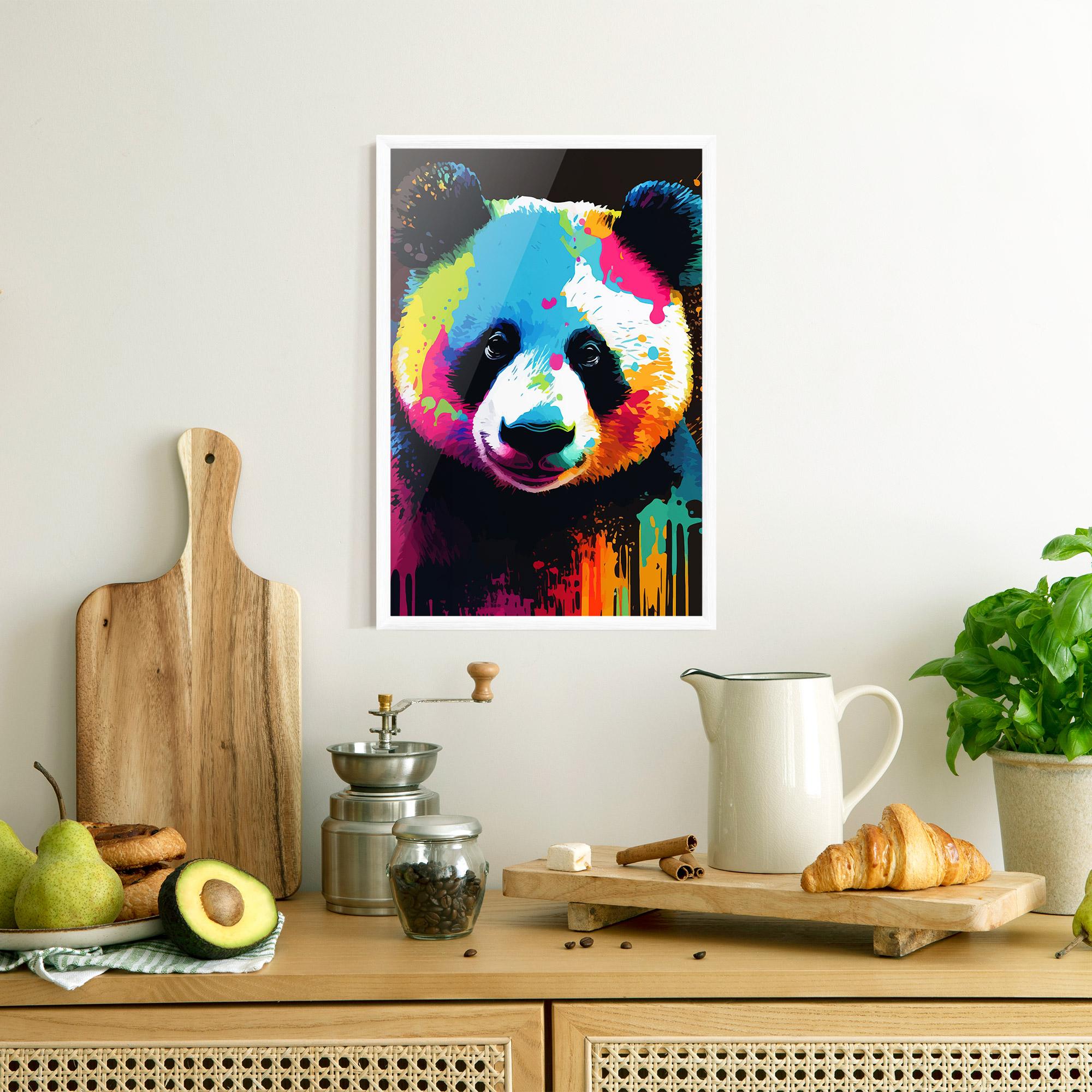 Рамкиран постер Panda Color Art mockup 8