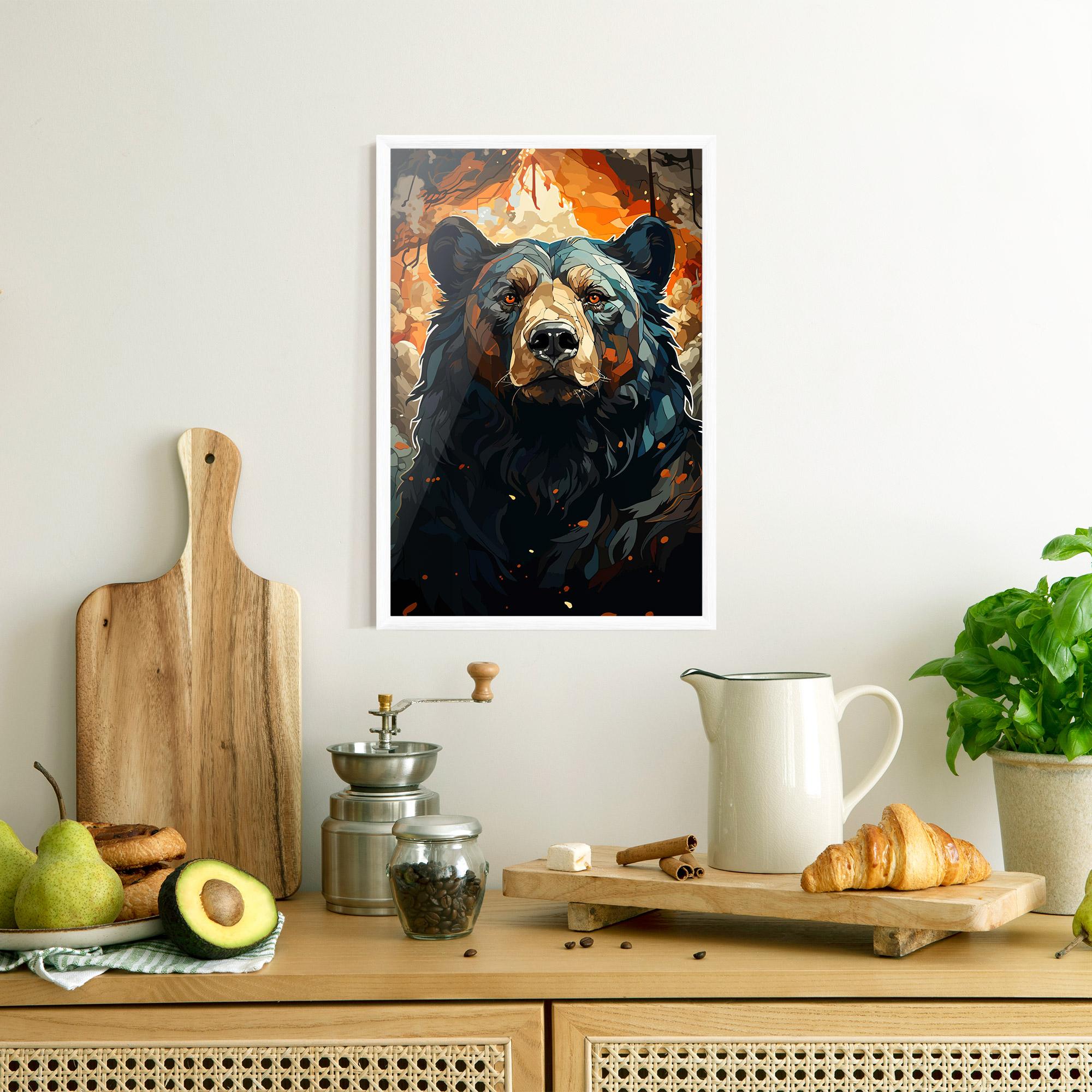 Рамкиран постер Pretty Bear Art mockup 8