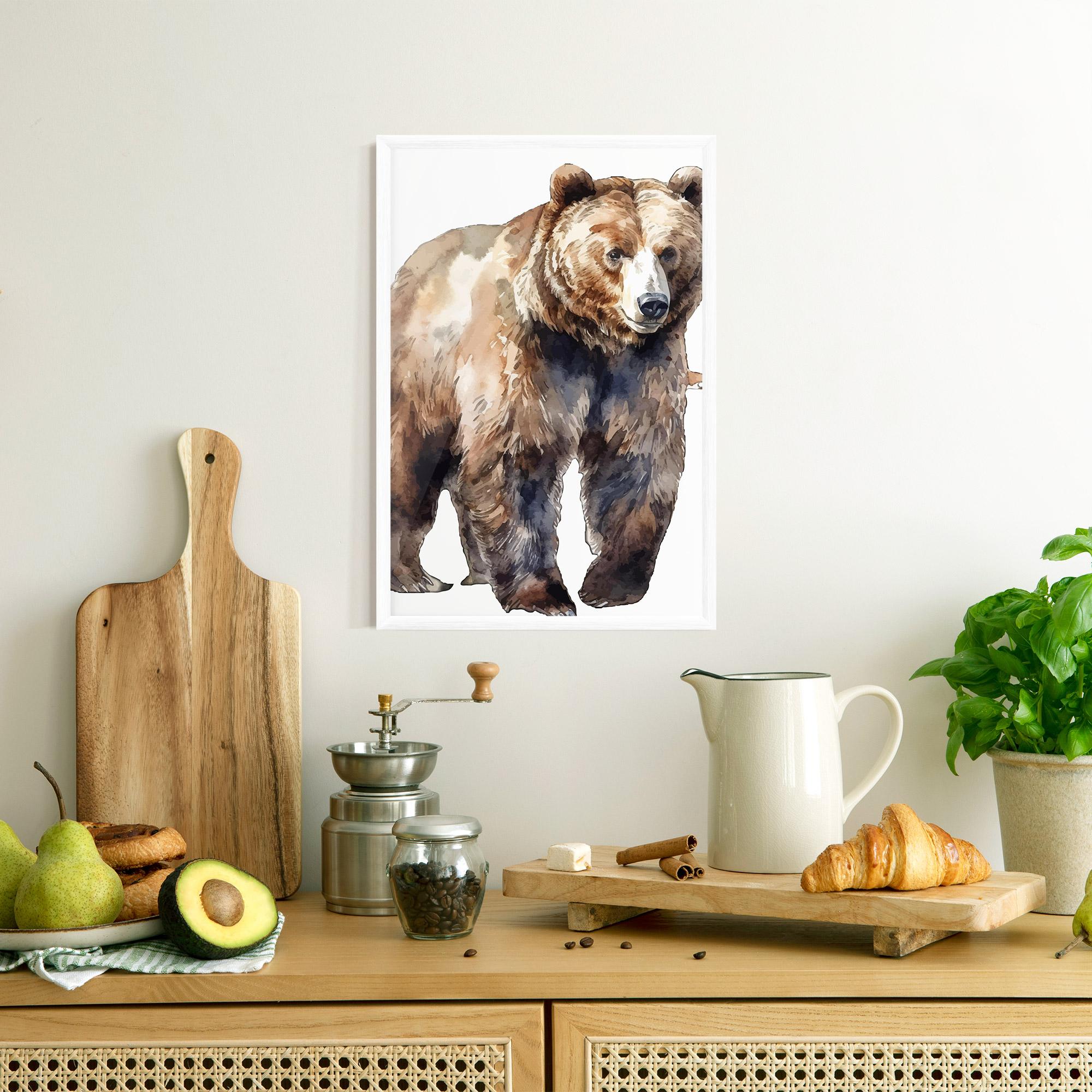 Рамкиран постер Watercolor Bear Art mockup 8