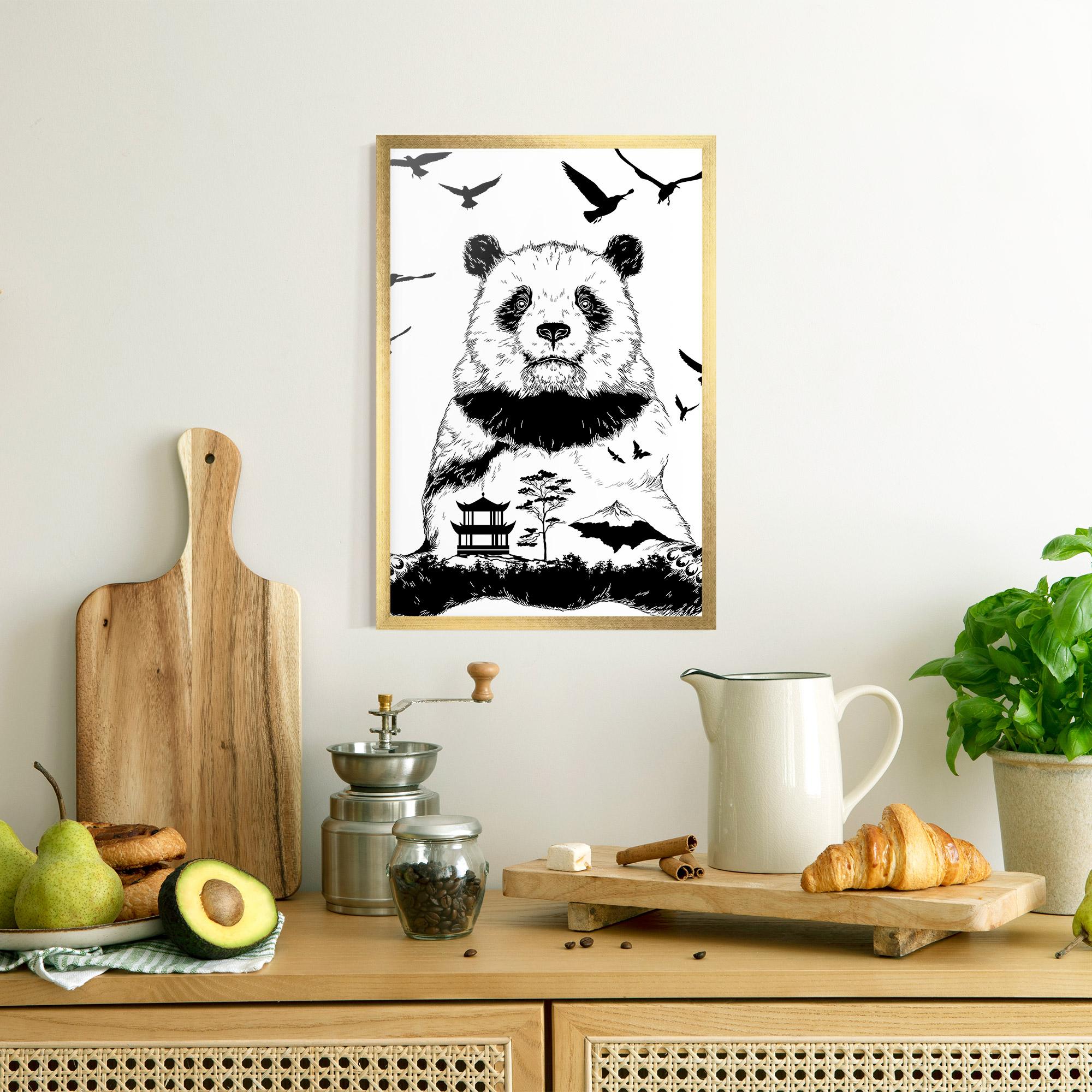 Рамкиран постер Panda Bear mockup 8