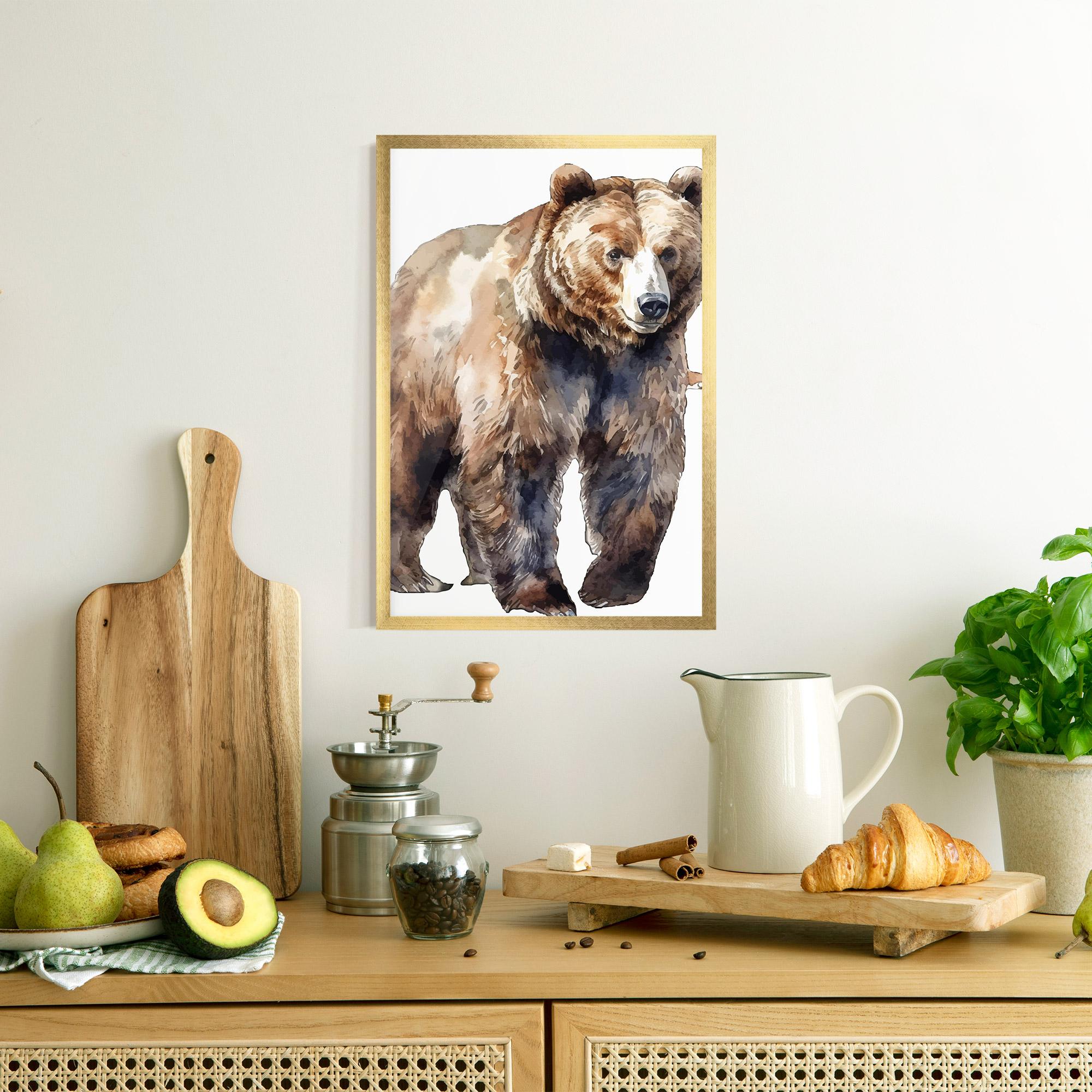 Рамкиран постер Watercolor Bear Art mockup 8