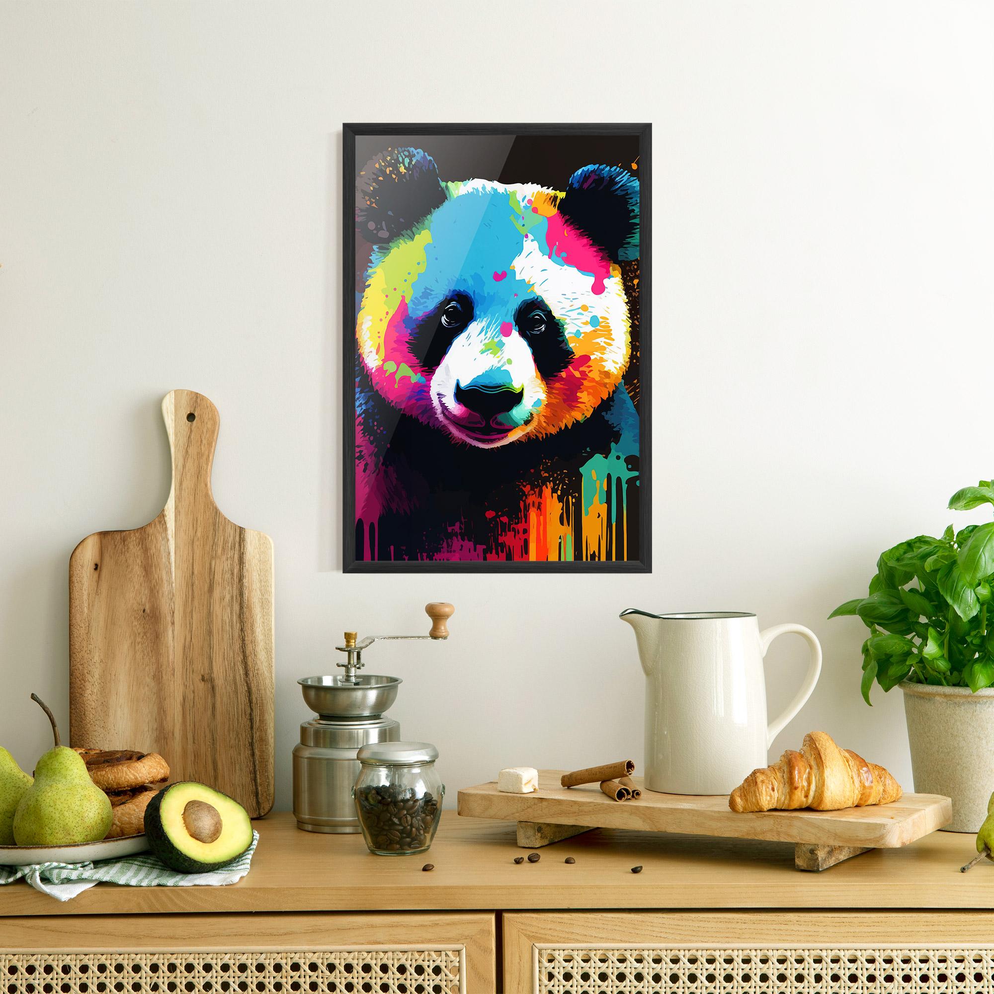 Рамкиран постер Panda Color Art mockup 8