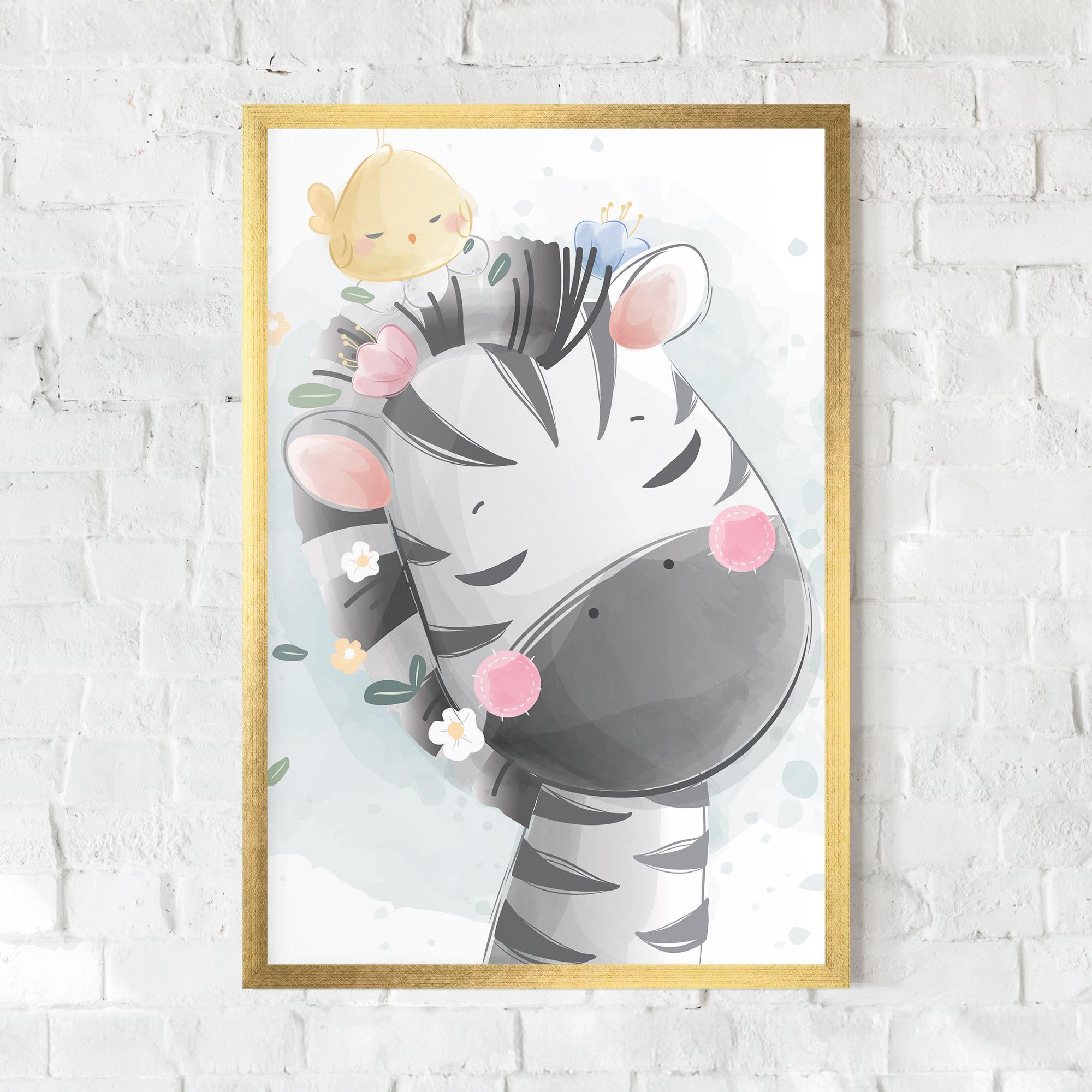 Рамкиран постер Zebra Bird mockup 0