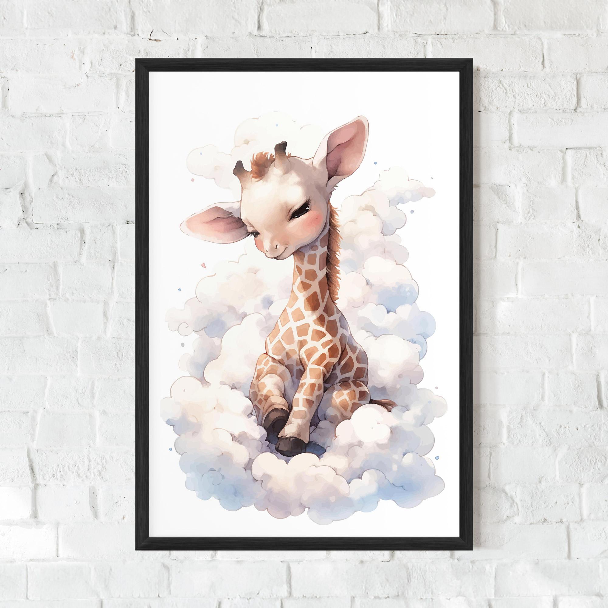 Рамкиран постер Cute Baby Giraffe mockup 0