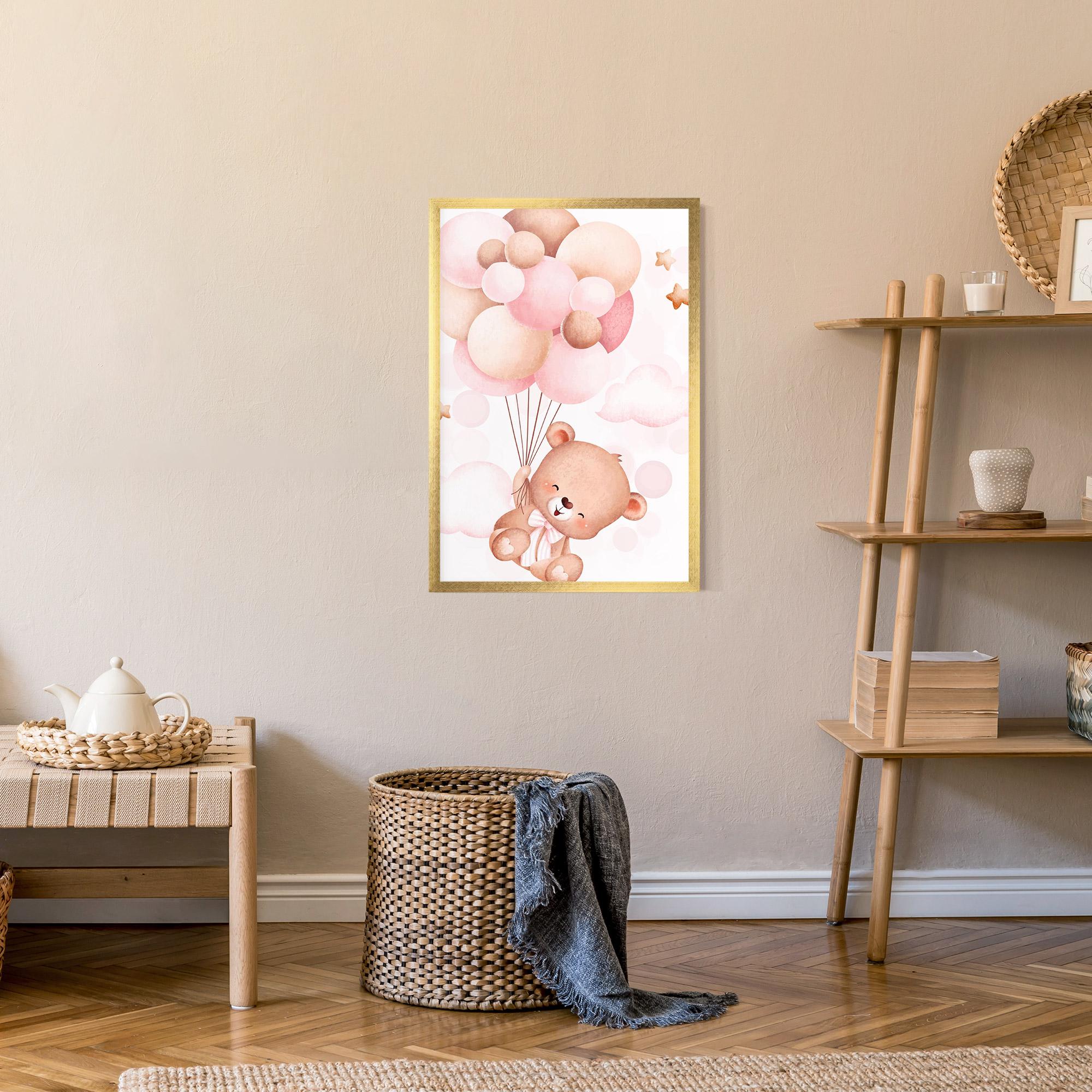 Рамкиран постер Balloons Bear mockup 9