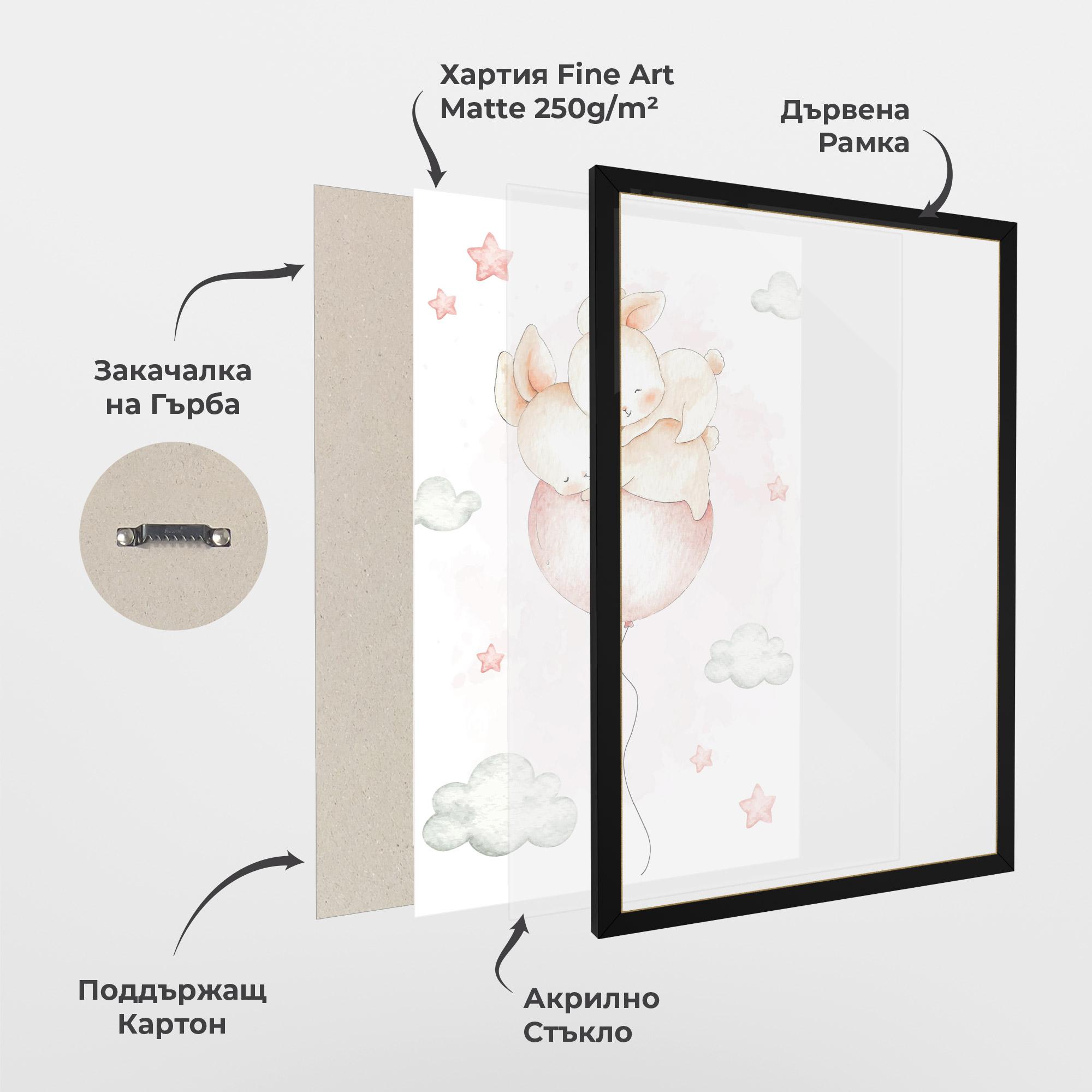 Рамкиран постер Balloon Bunny mockup 1