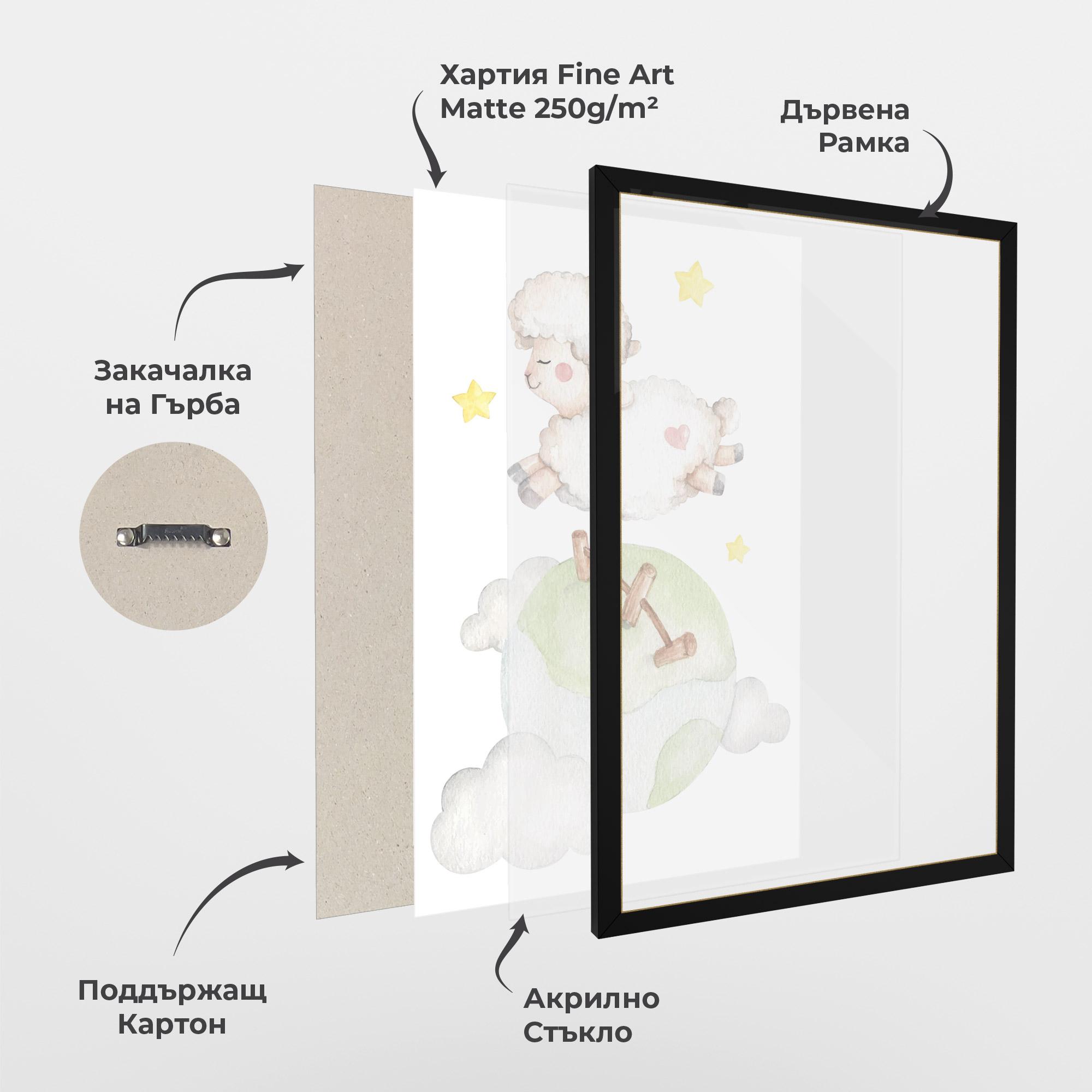 Рамкиран постер Sheep Jump mockup 1