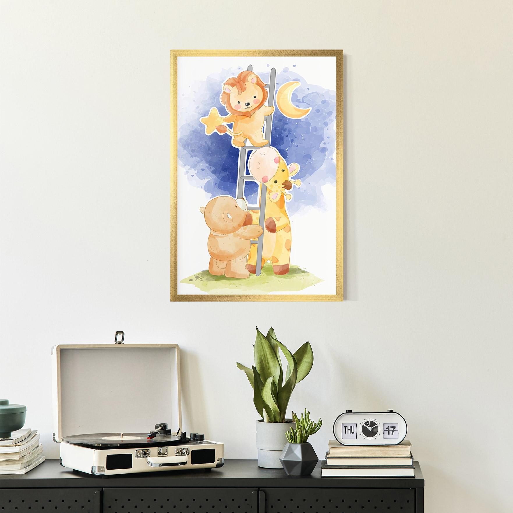 Рамкиран постер Lion Moon mockup 2