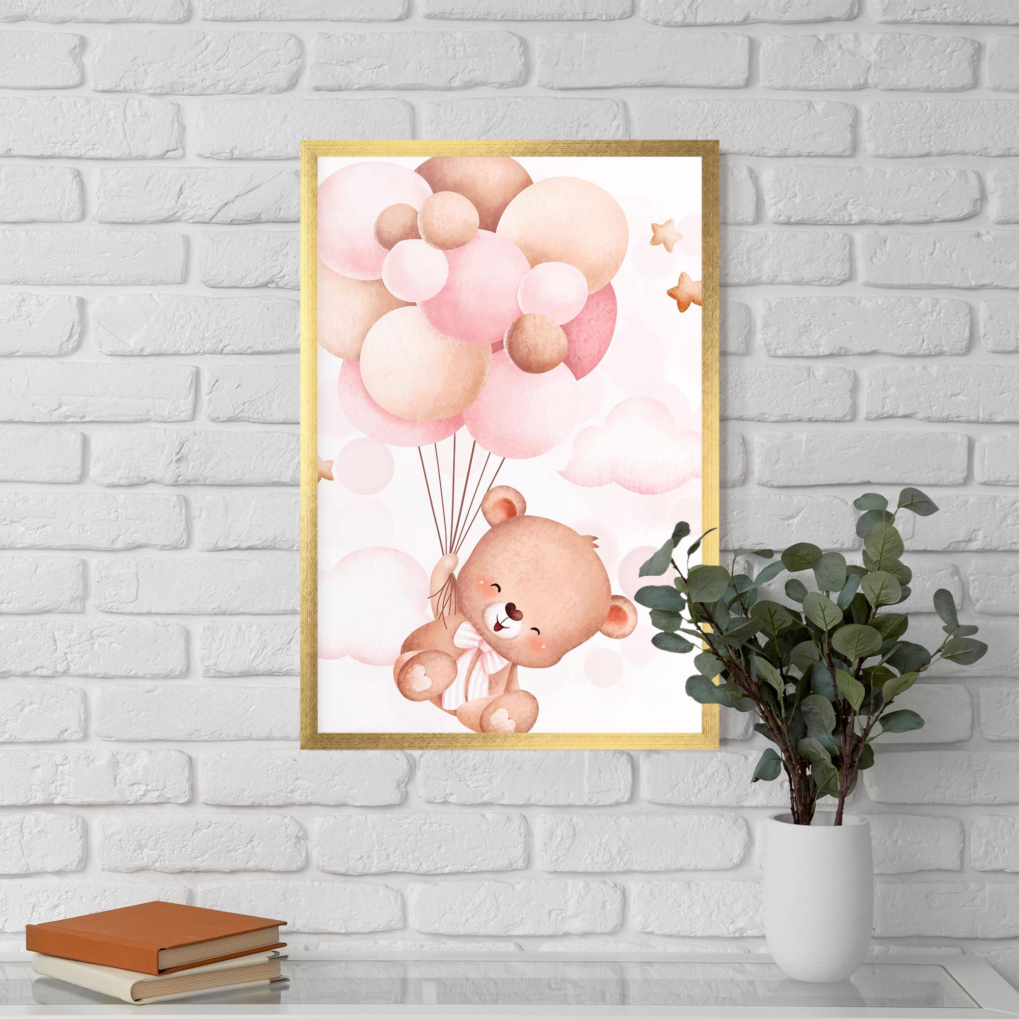 Рамкиран постер Balloons Bear mockup 5