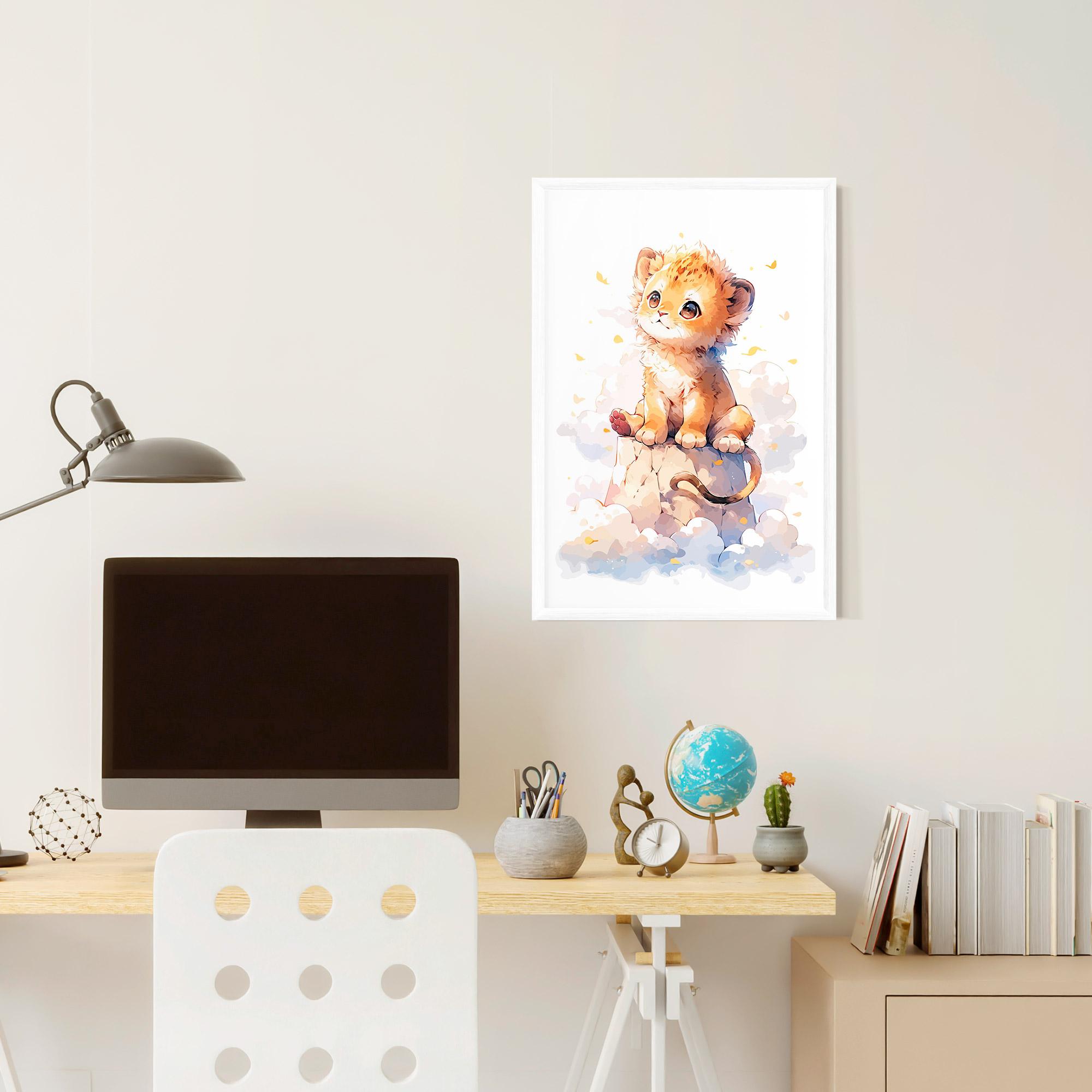 Рамкиран постер Cute Cloud Lion mockup 6