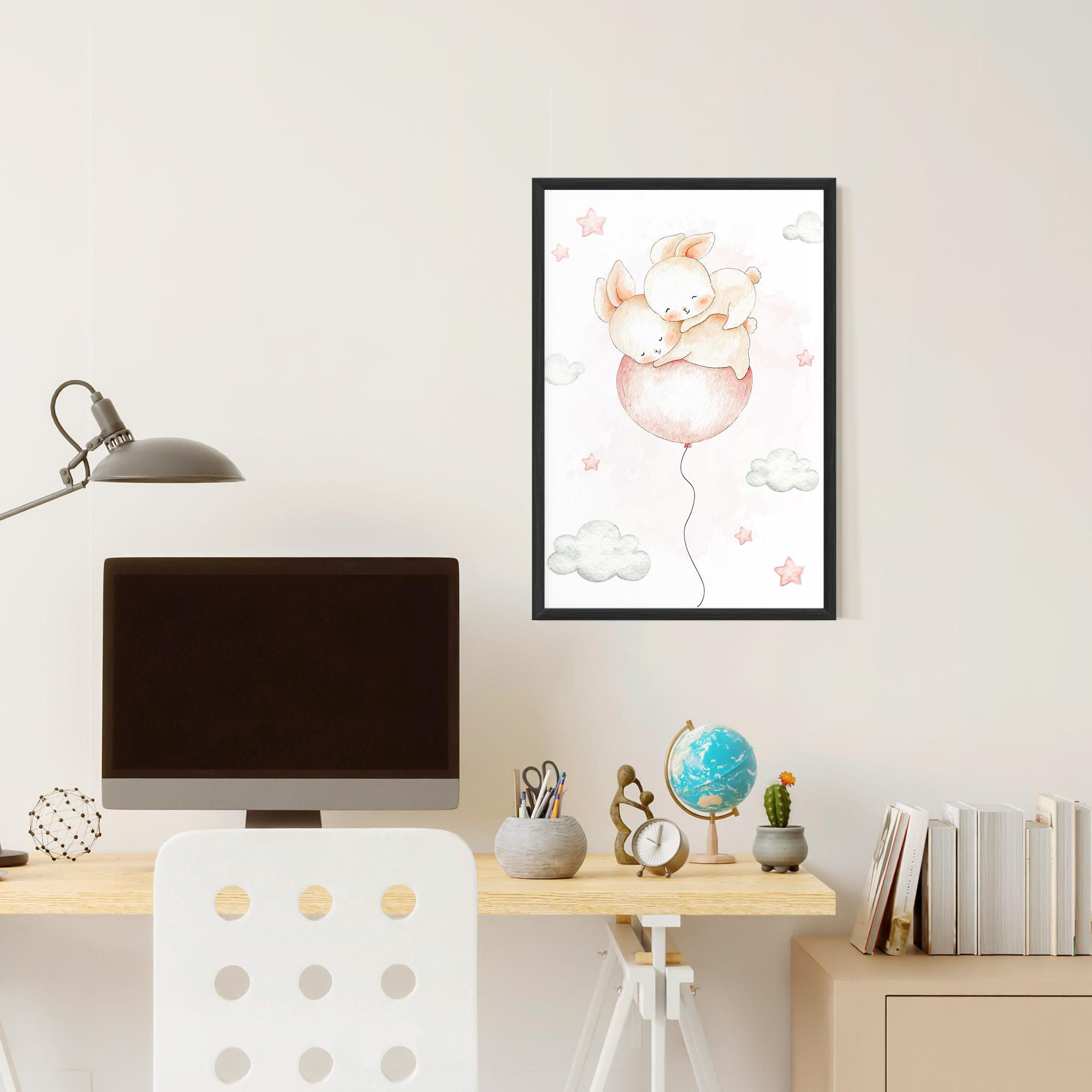 Рамкиран постер Balloon Bunny mockup 6