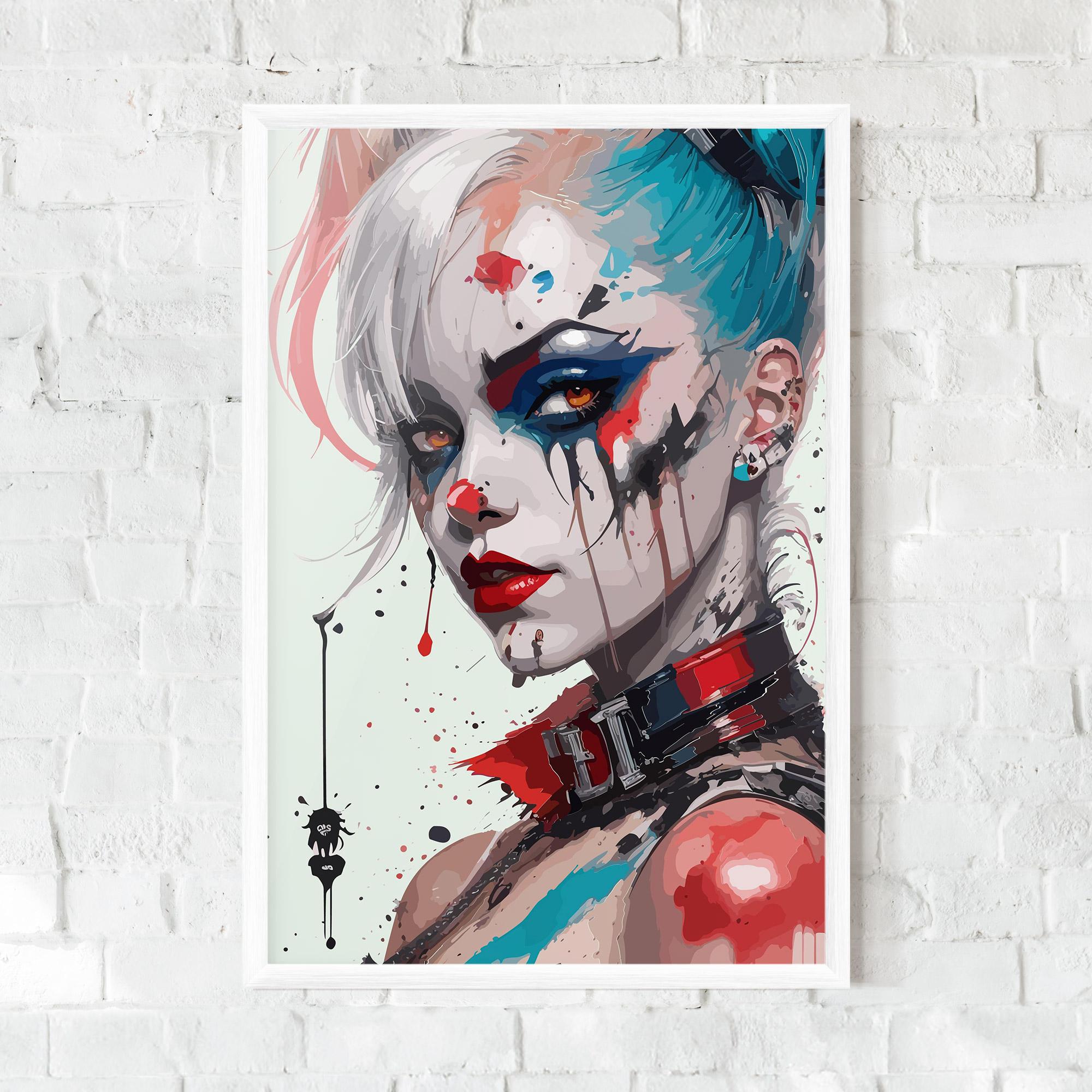 Рамкиран постер Harley Quin Art mockup 0