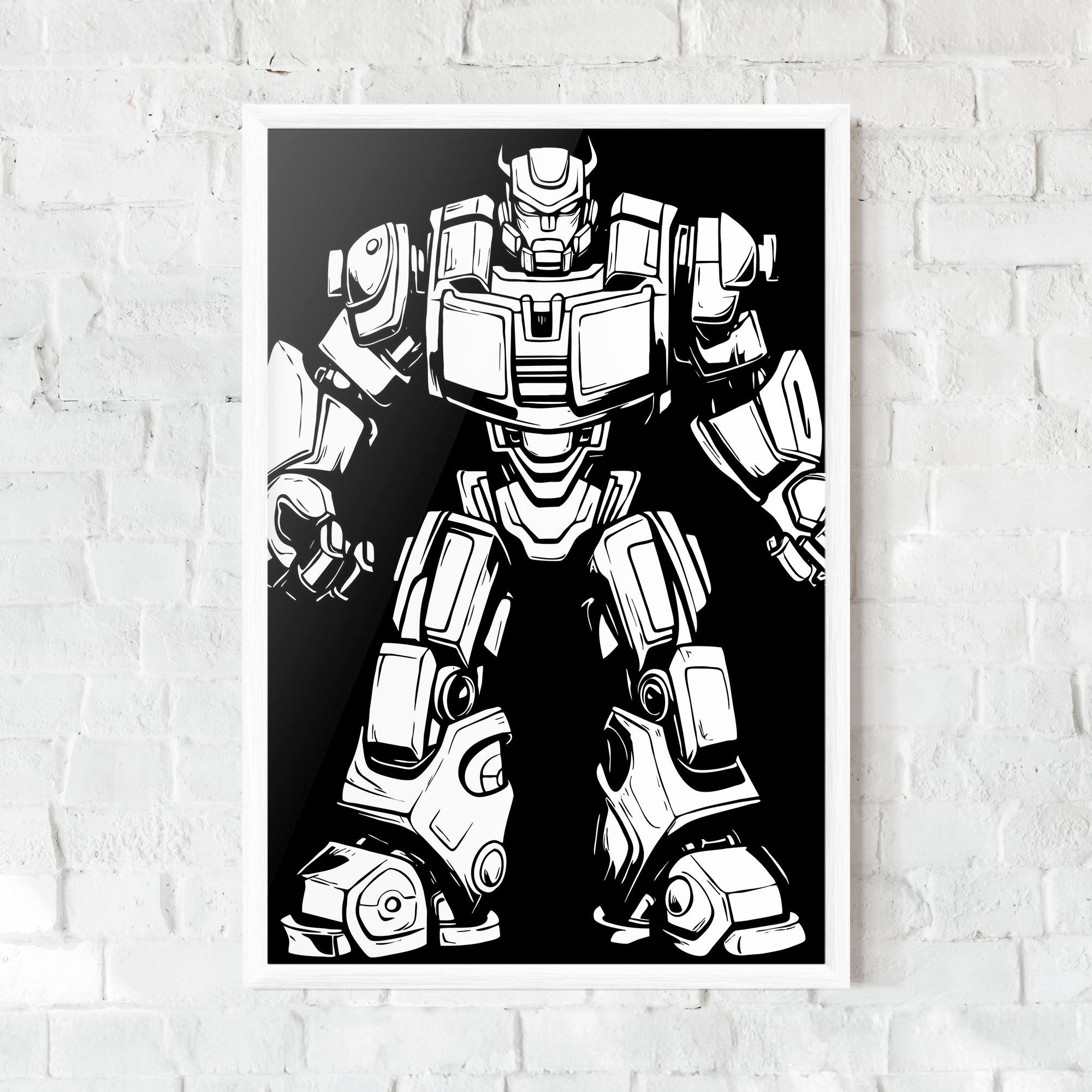 Рамкиран постер Robot Machine mockup 0