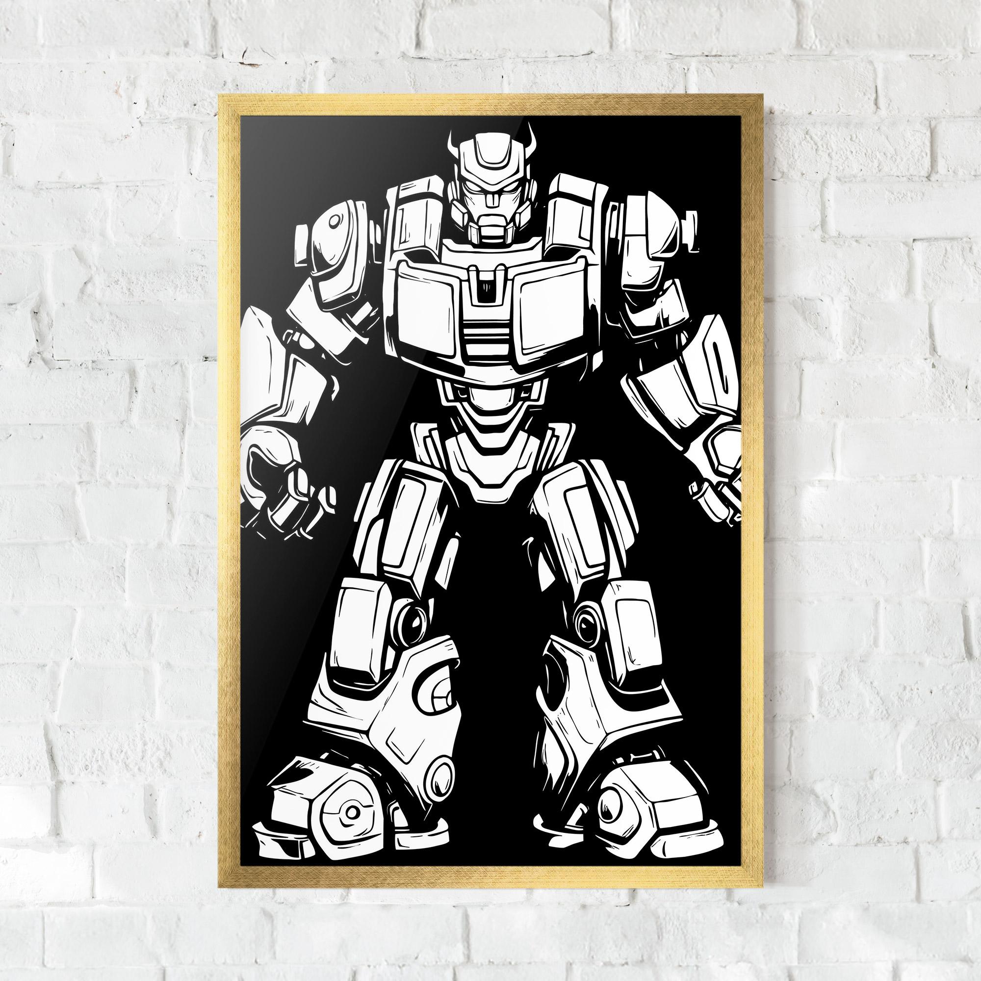 Рамкиран постер Robot Machine mockup 0