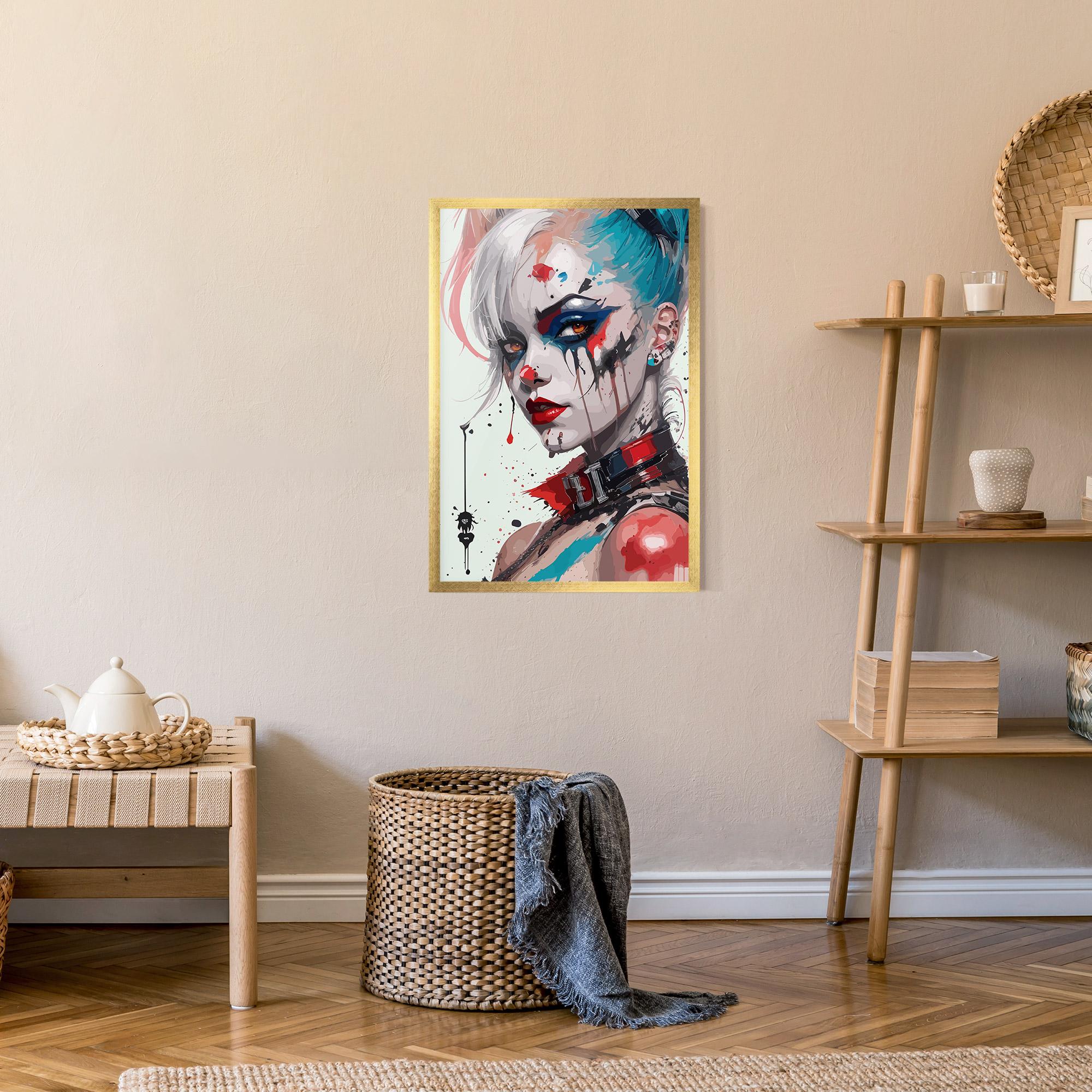 Рамкиран постер Harley Quin Art mockup 9