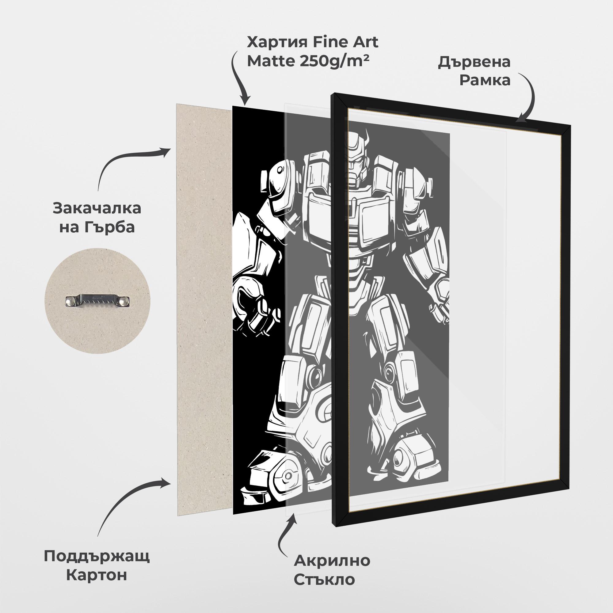 Рамкиран постер Robot Machine mockup 1