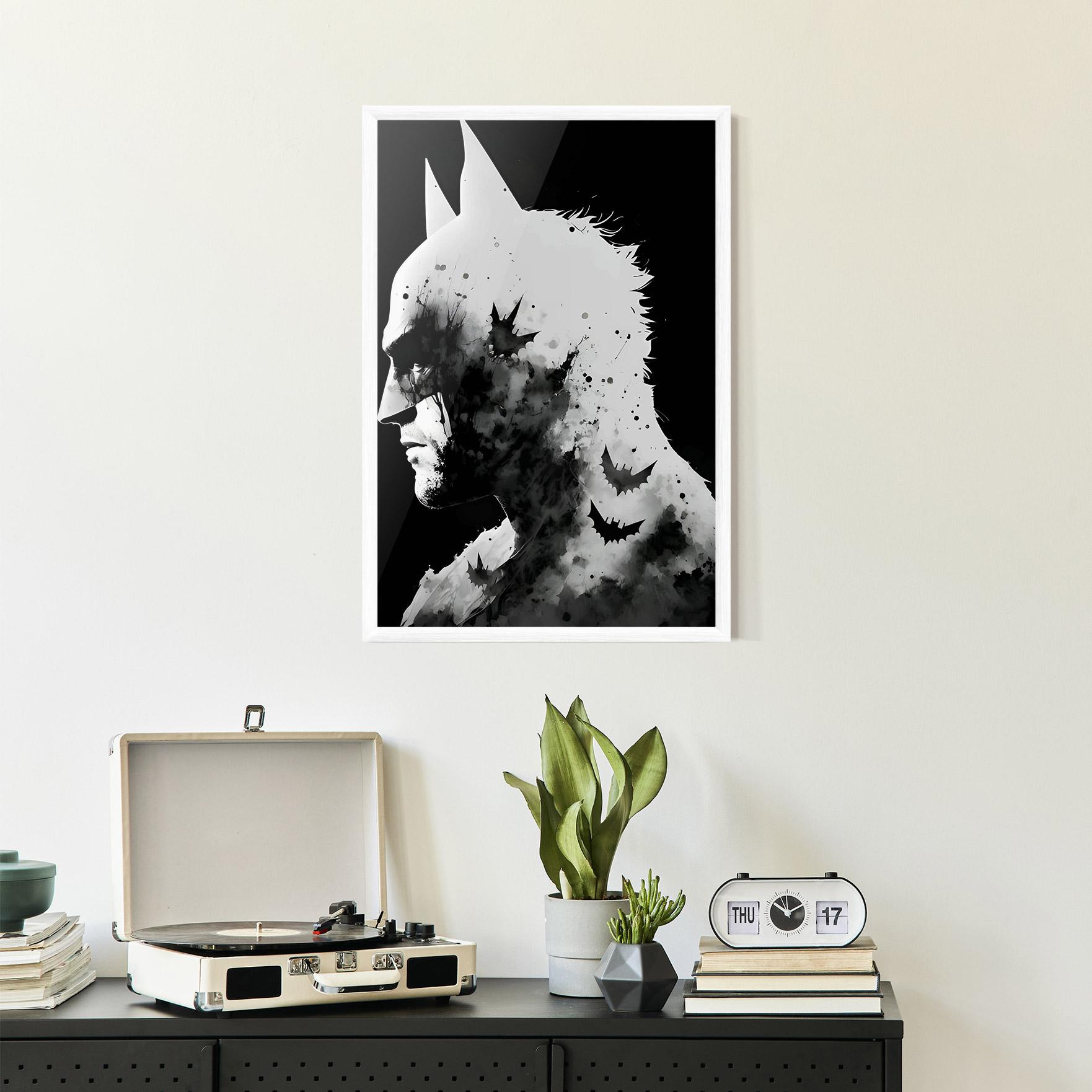 Рамкиран постер Black White Batman mockup 2