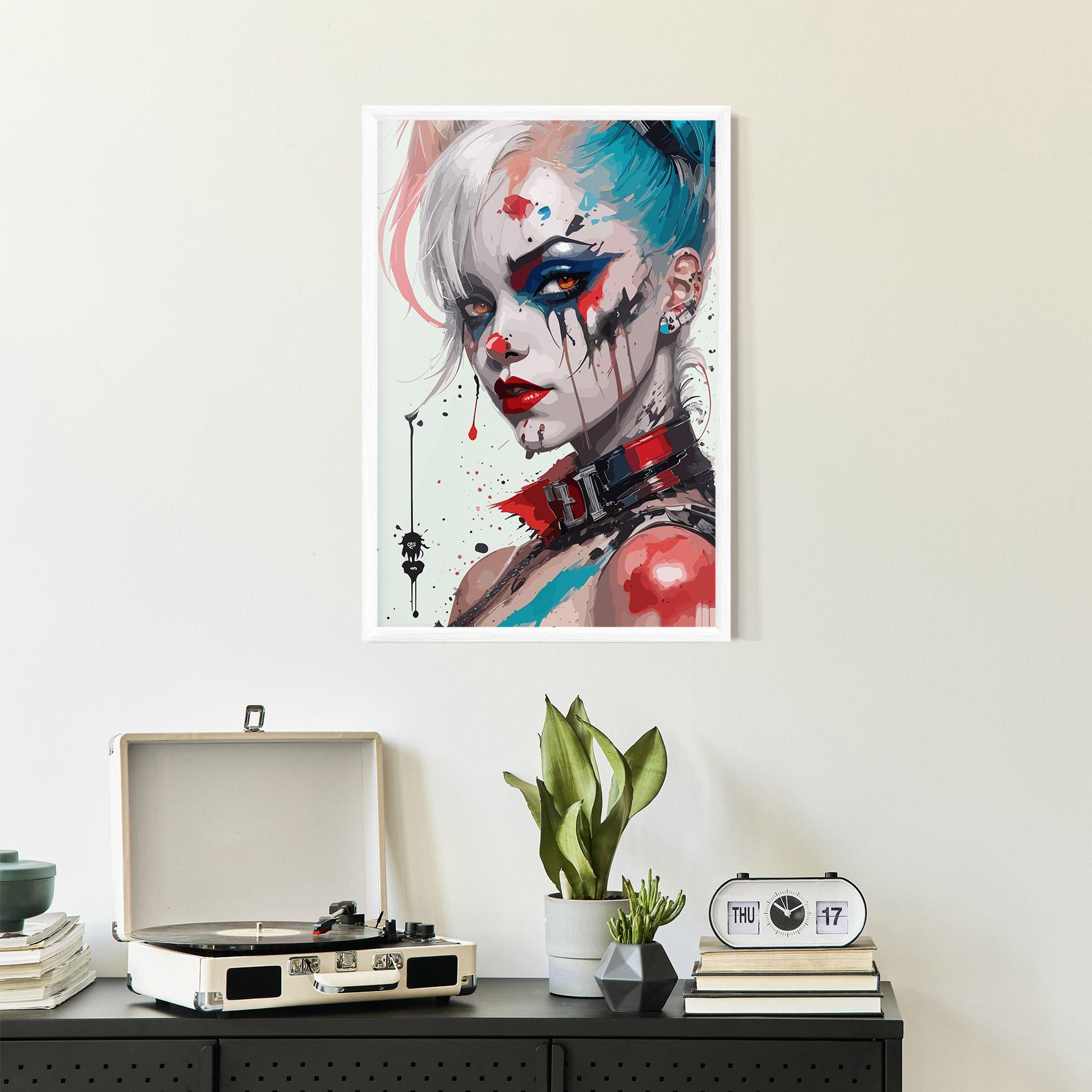 Рамкиран постер Harley Quin Art mockup 2