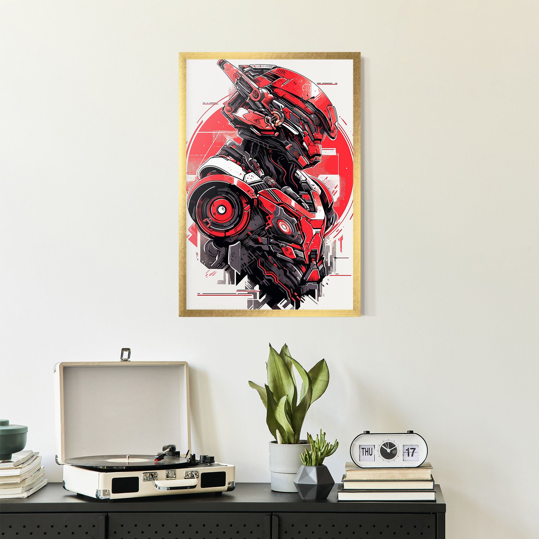 Grey Red Robot mockup 2