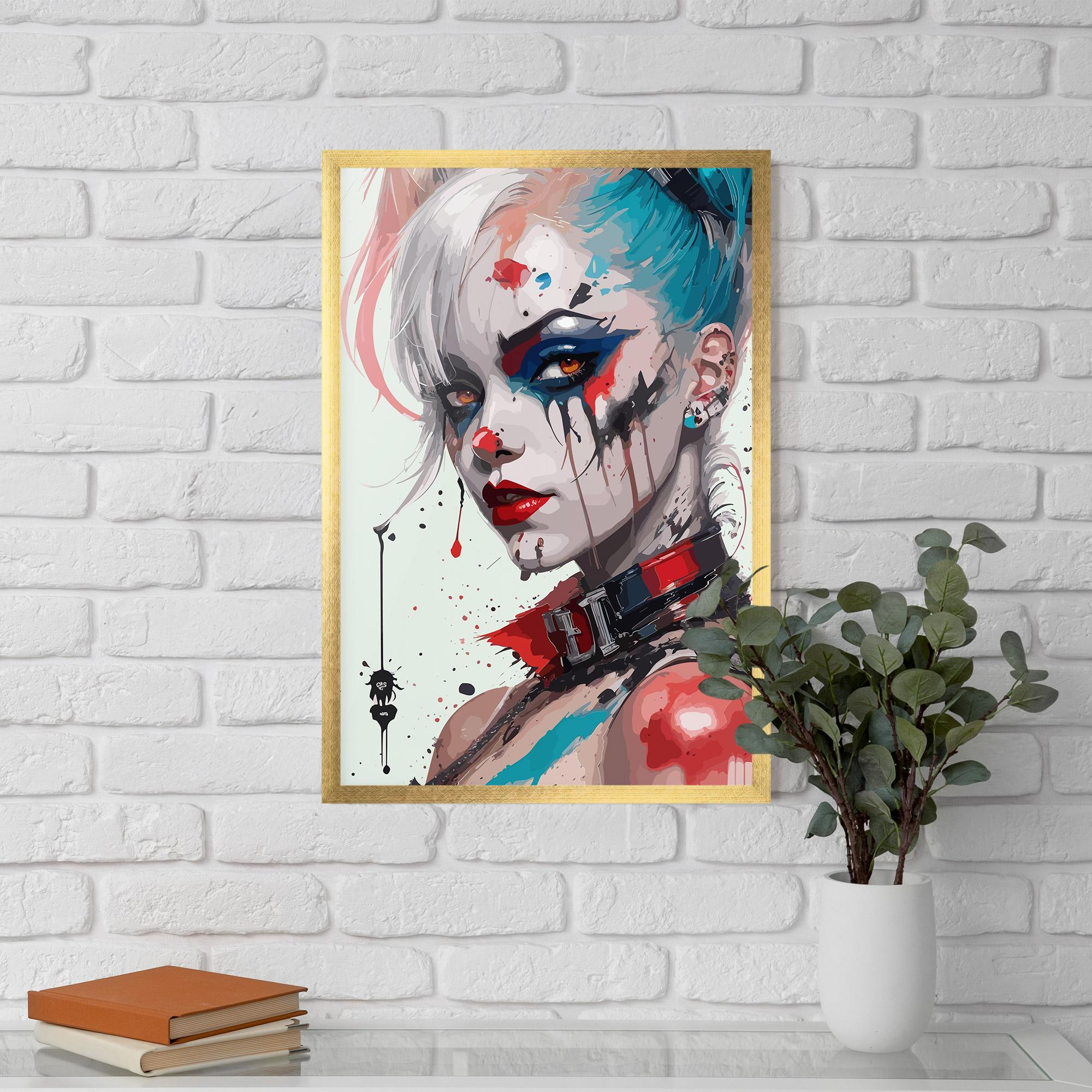 Рамкиран постер Harley Quin Art mockup 5
