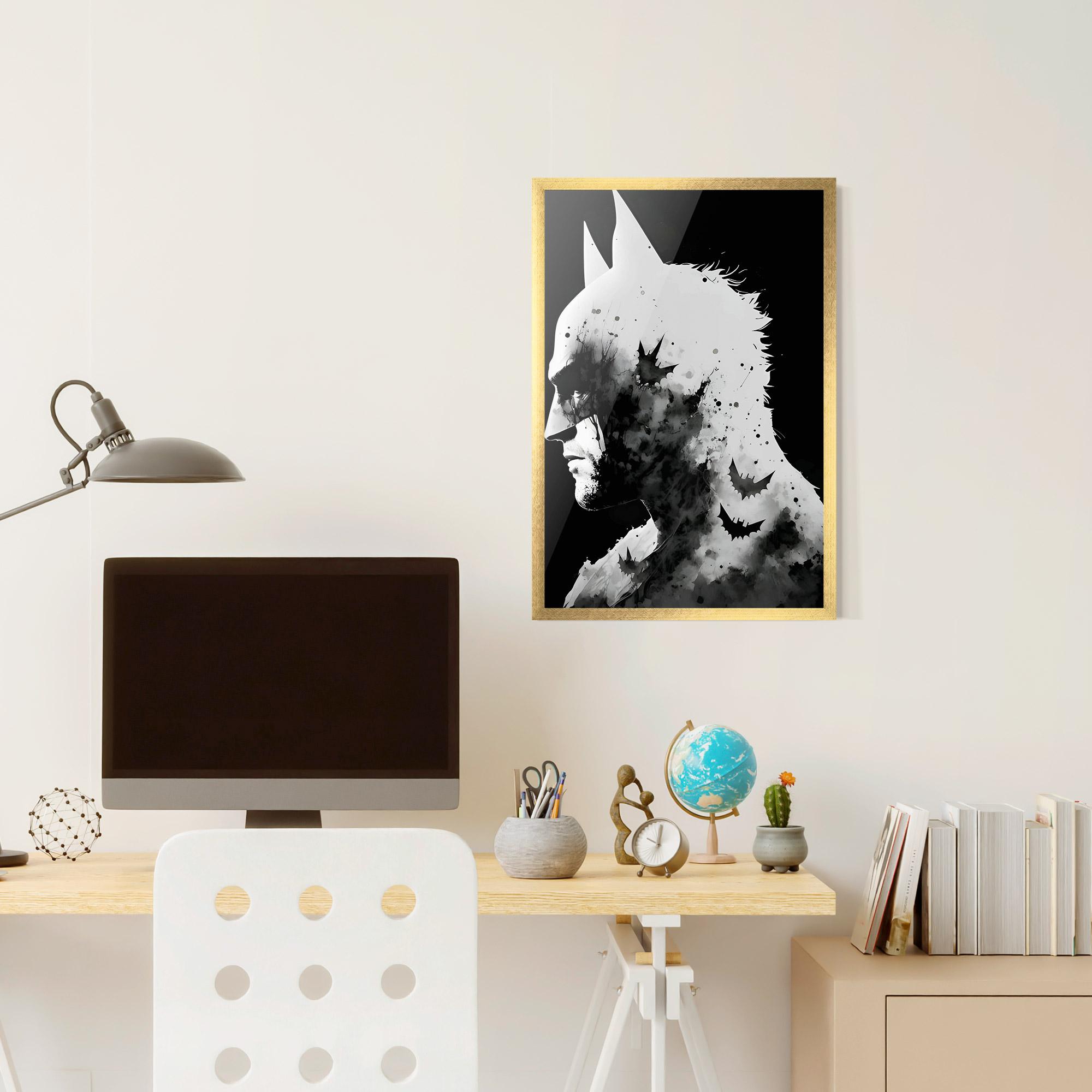 Рамкиран постер Black White Batman mockup 6