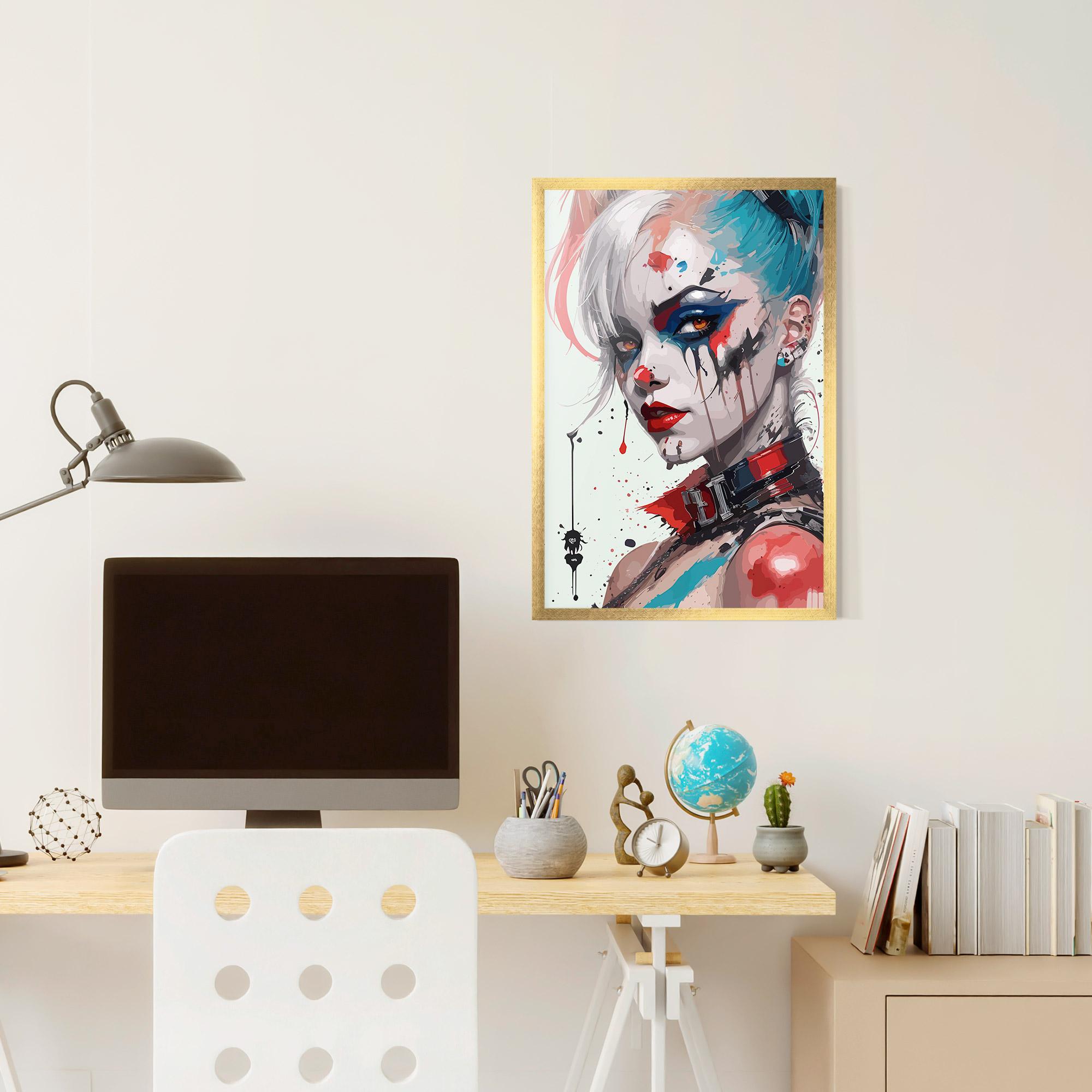 Рамкиран постер Harley Quin Art mockup 6